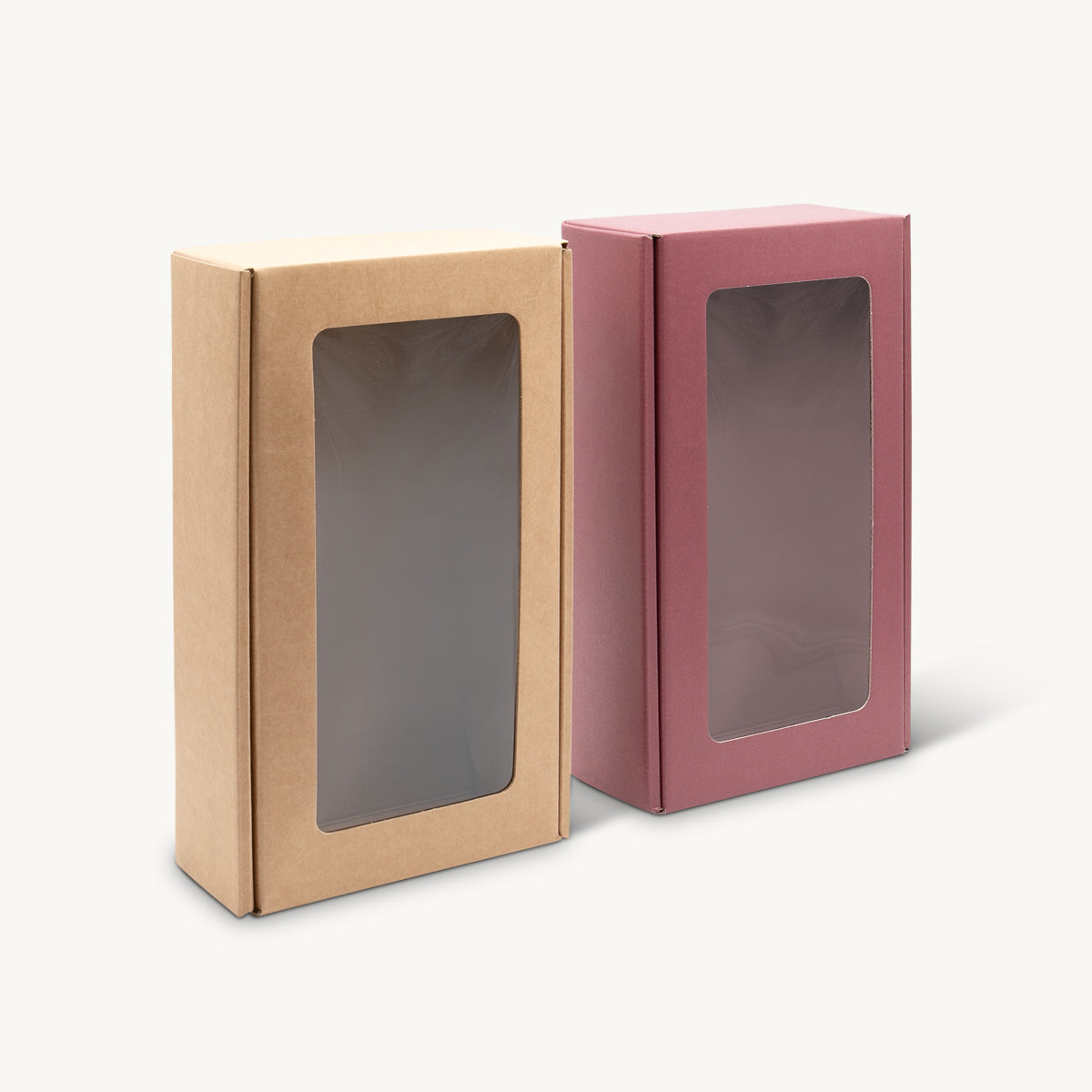 2 Bottle front opening box with window.