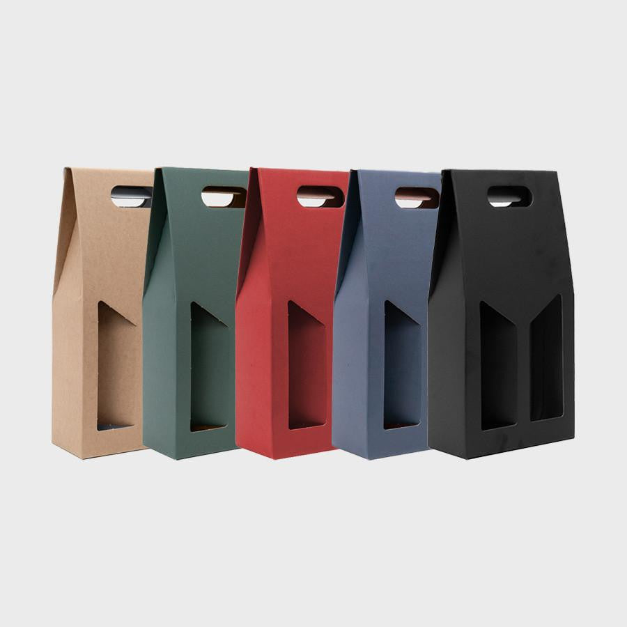 2 Bottle gift box with windows from high-density rigid paperboard.