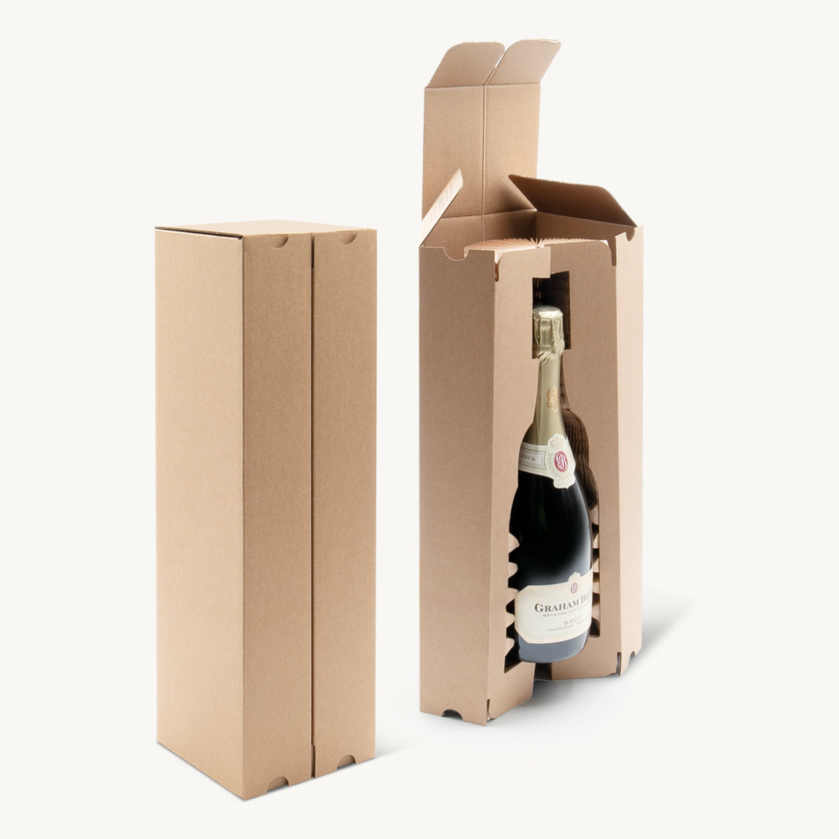 1 bottle Honey Hex shipping box from thick, impact-resistant inner for bottle security.