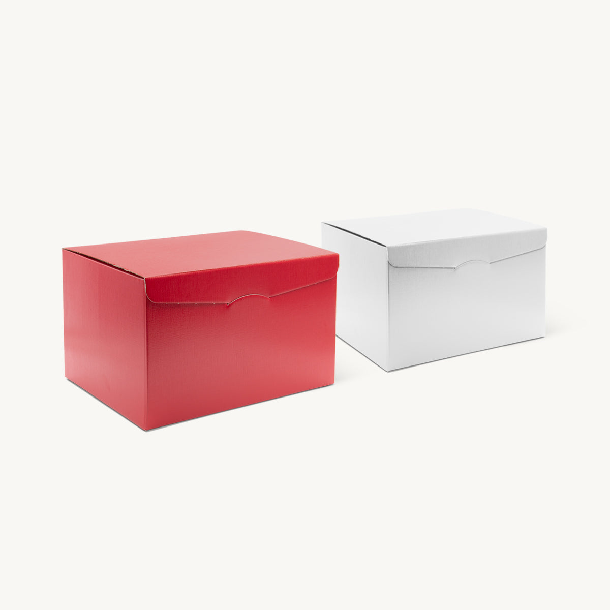 Large front opening gift hamper box from high-density rigid paperboard.