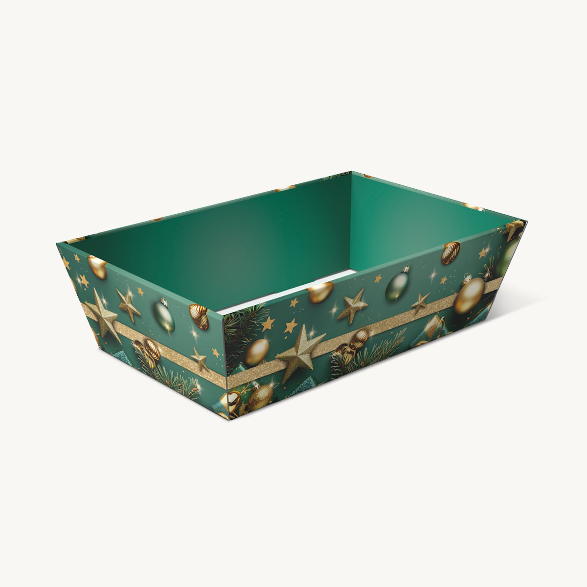 Medium Christmas starlight card tray with structured, low-profile walls and open-top design.