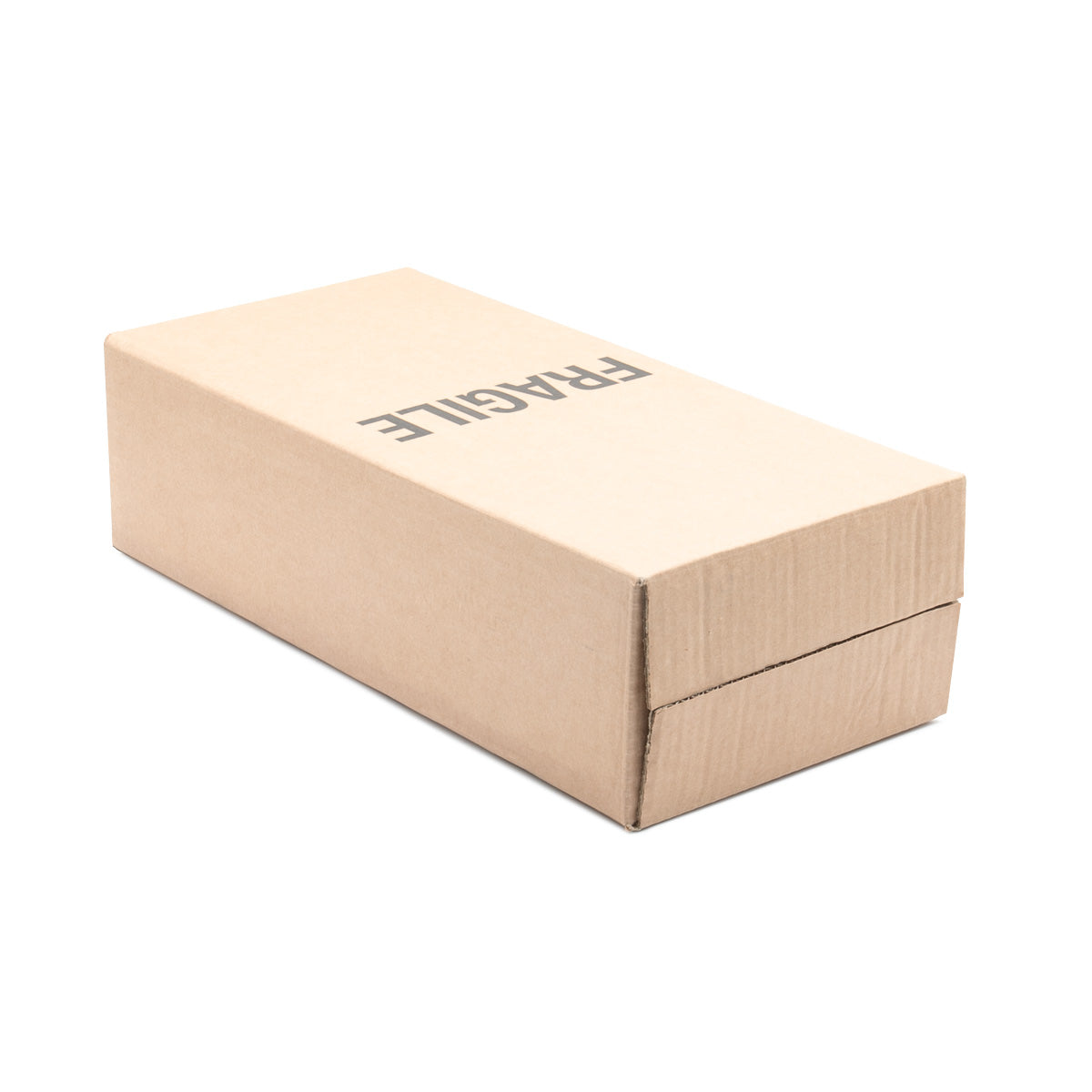 2 bottle carton protective outer made from robust corrugated cardboard for shock absorption.