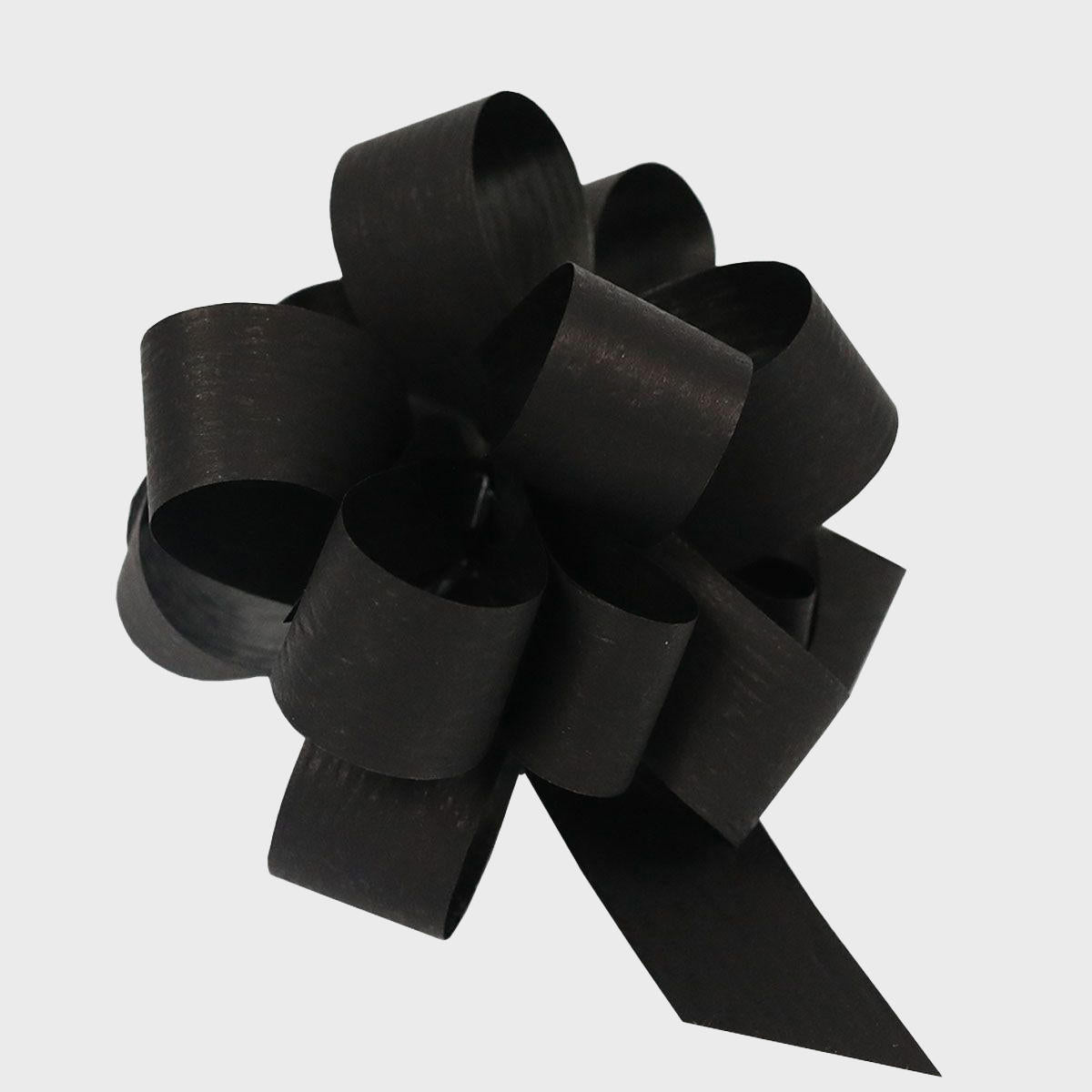 130mm paper pull bow - black with a high-quality finish used as a decorative accent.