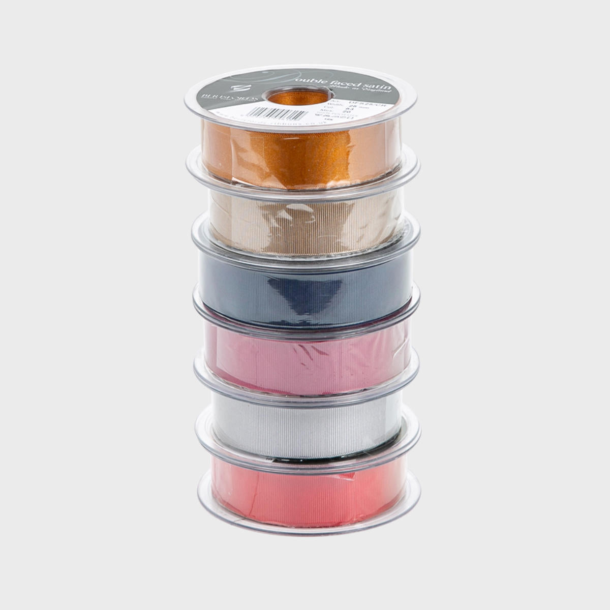 25mm Recycled grosgrain ribbon with a high-quality finish used as a decorative accent.