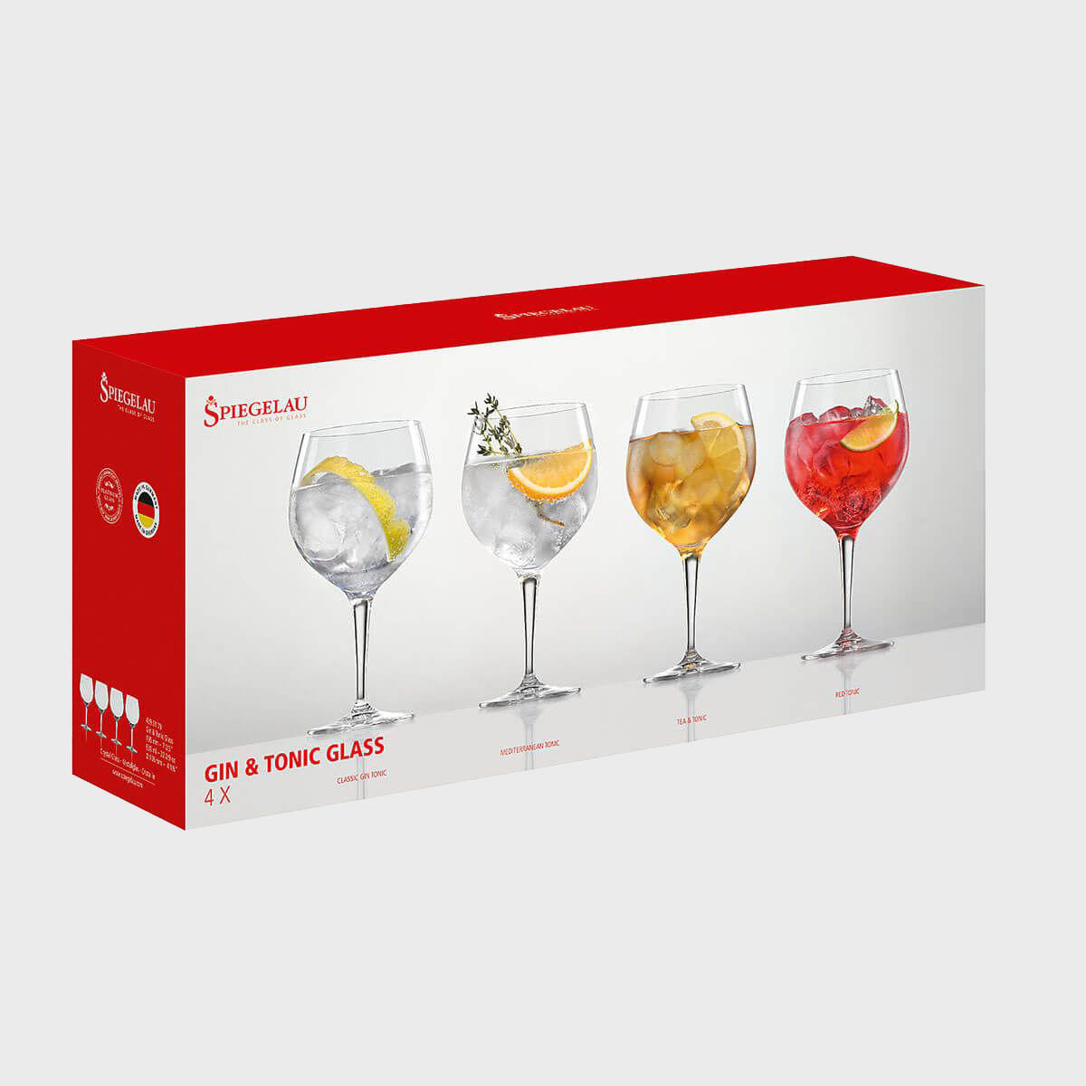 Spiegelau gin and tonic glasses (retail box of 4).