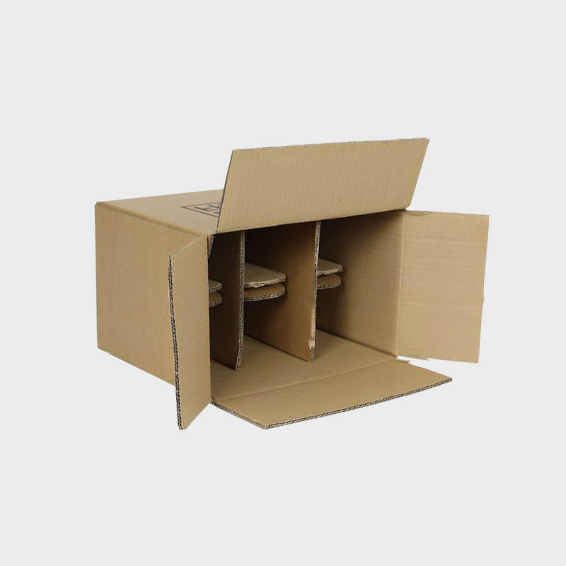 6 beer bottle budget shipping box from thick, impact-resistant inner for bottle security.