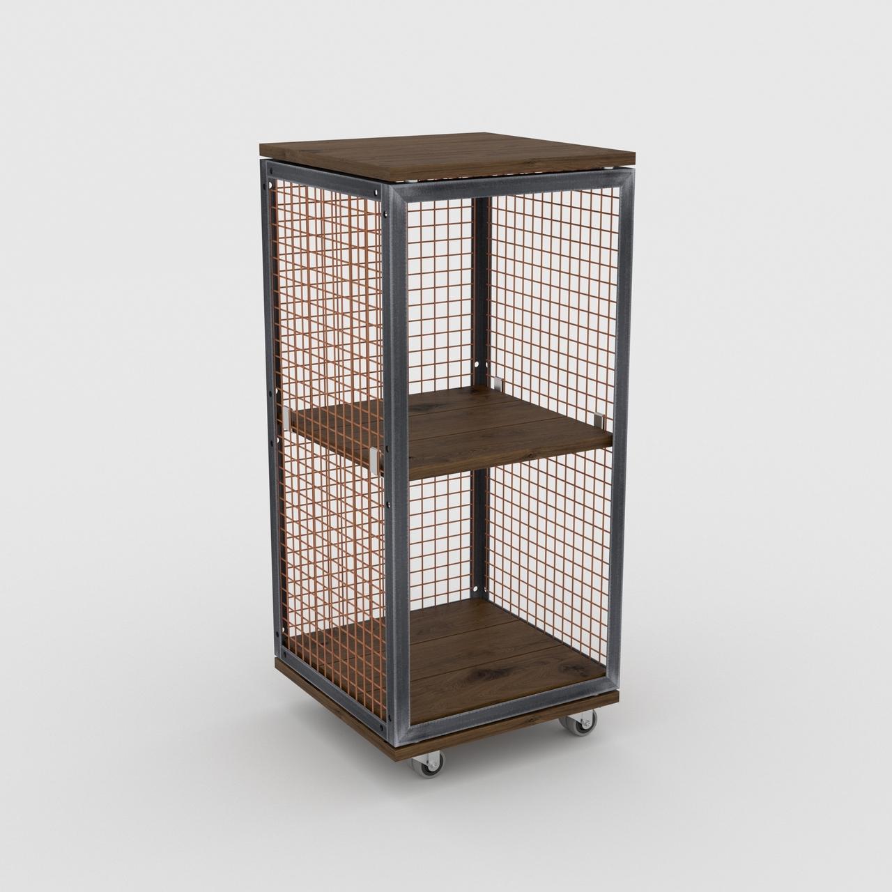 BRIX dark wood low shelving 400mm featuring a heavy-duty modular geometric profile layout.