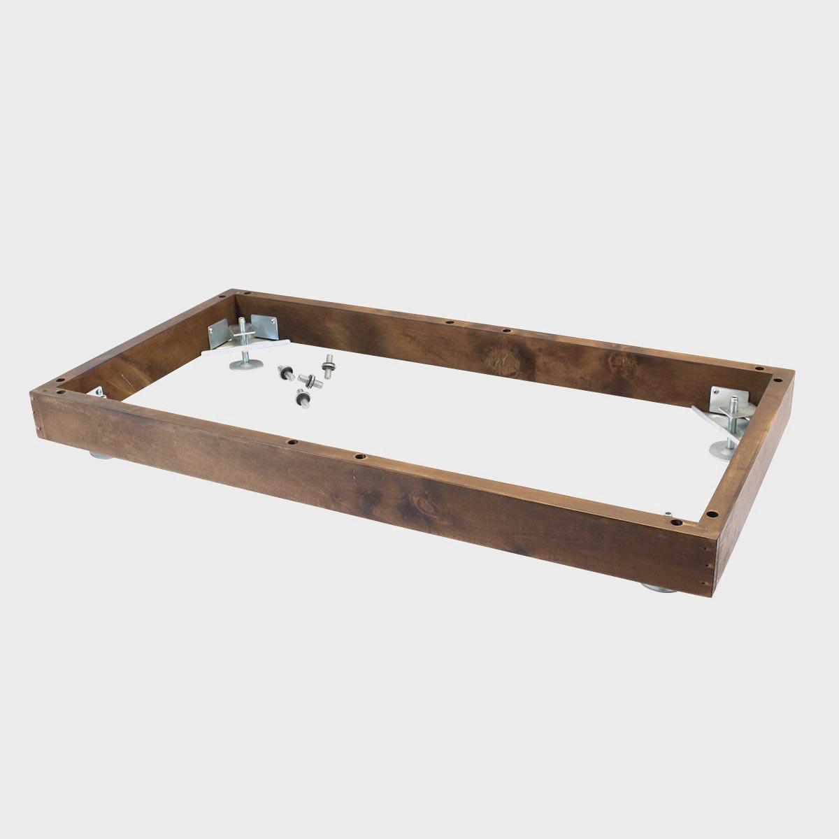 BRIX dark wood adjustable plinth 800 x 400mm featuring a heavy-duty modular geometric profile layout.