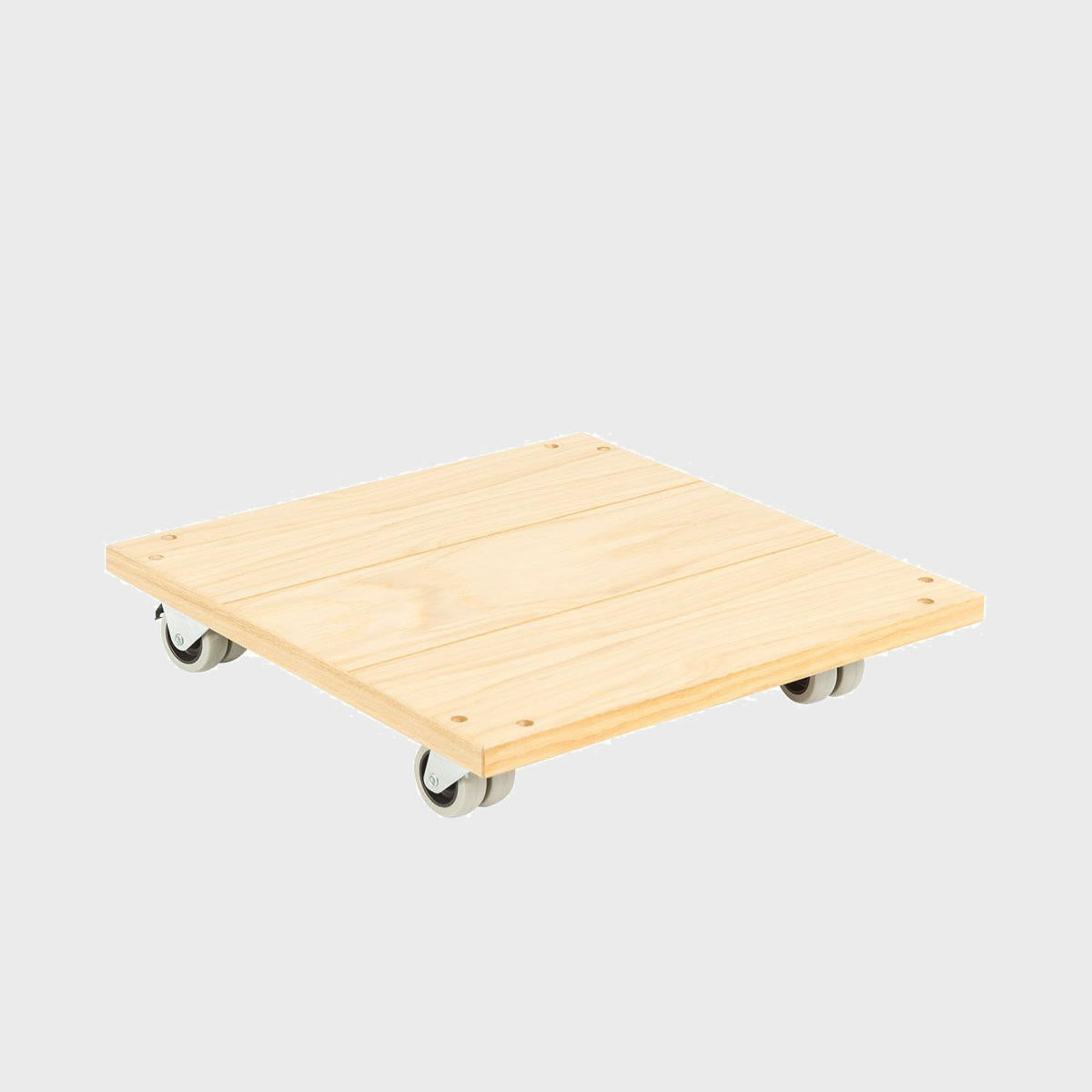 BRIX light oak wheeled base 400 x 400mm featuring a heavy-duty modular geometric profile layout.