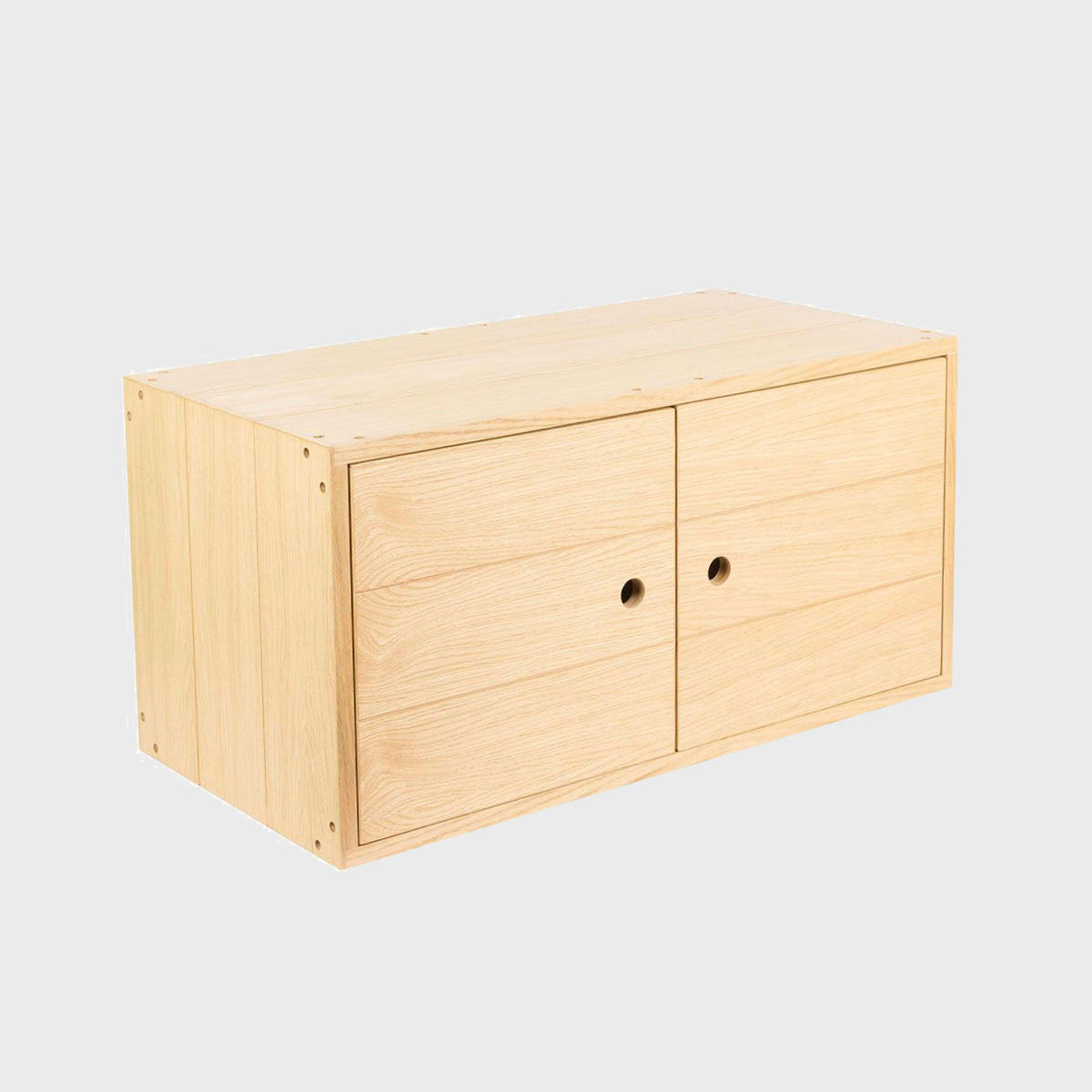 BRIX light oak unit with doors 800 x 400mm featuring a heavy-duty modular geometric profile layout.
