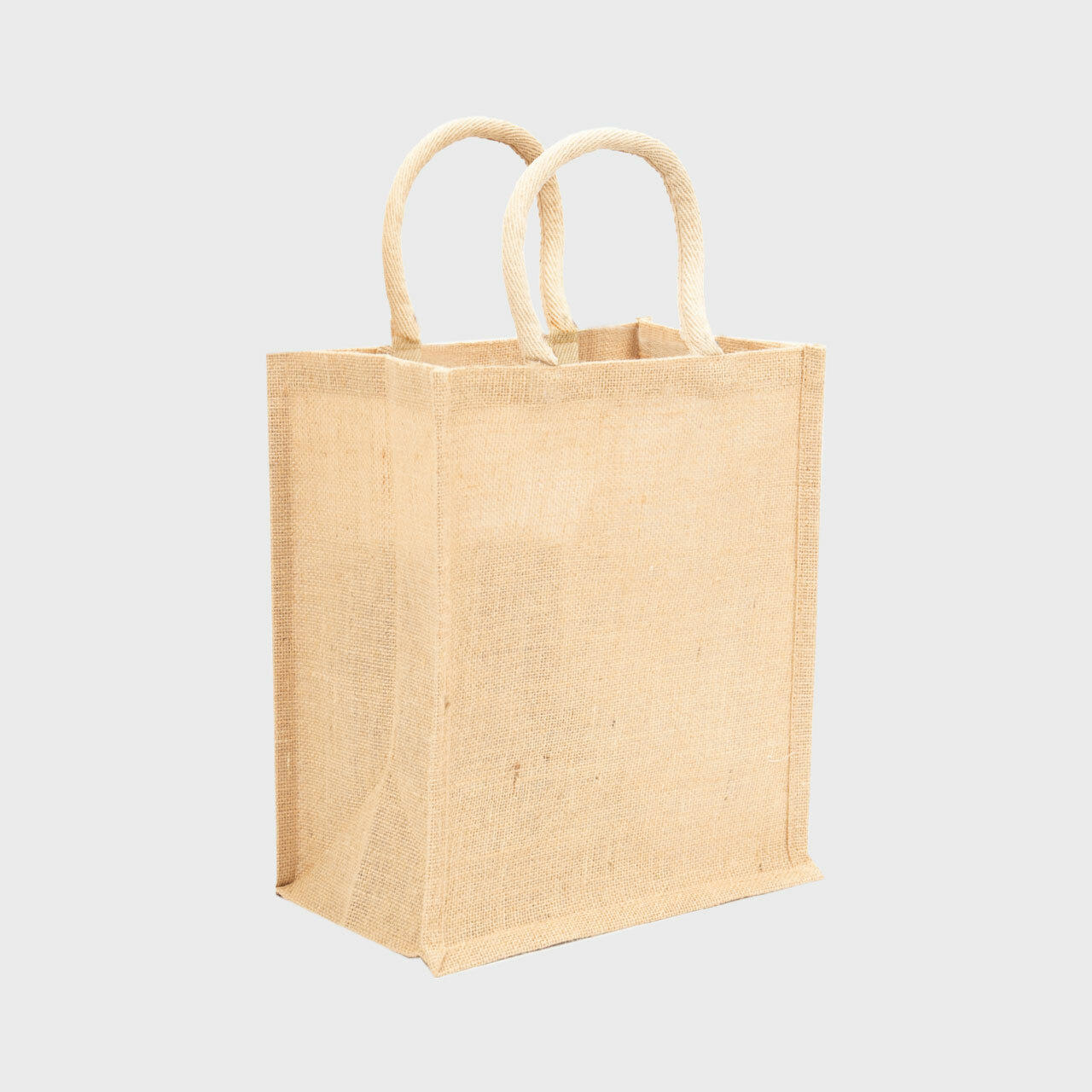 6 bottle natural jute wine bag with removable dividers.