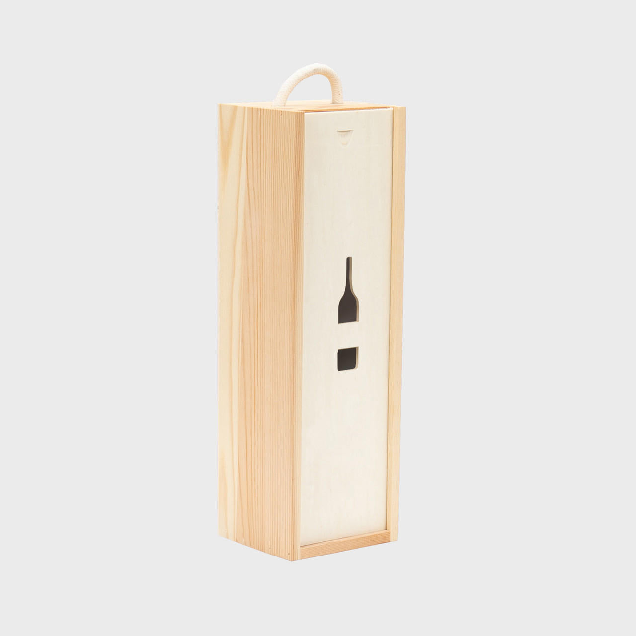 1 Bottle Wooden Box with Wine Bottle Window with premium natural wood grain and secure hardware closures.