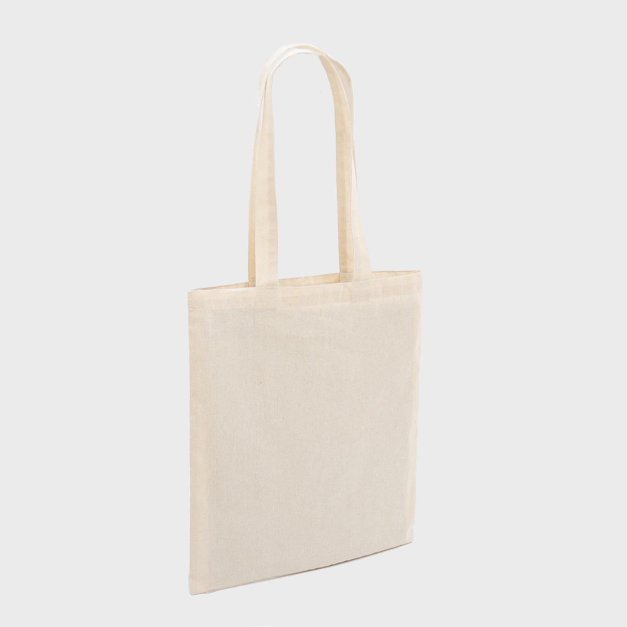 Natural 5oz recycled cotton bag.