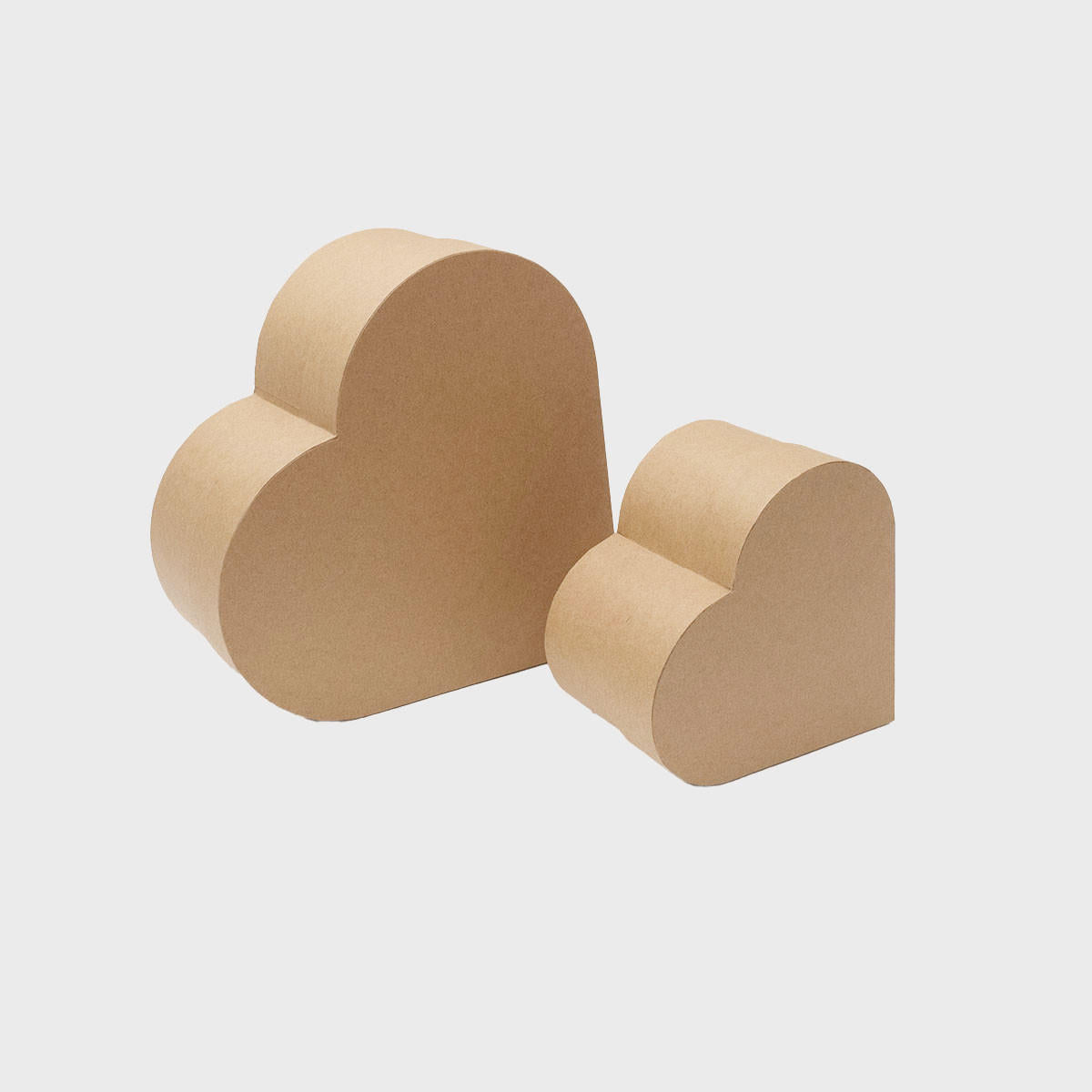 Kraft love heart gift box from high-density rigid paperboard.