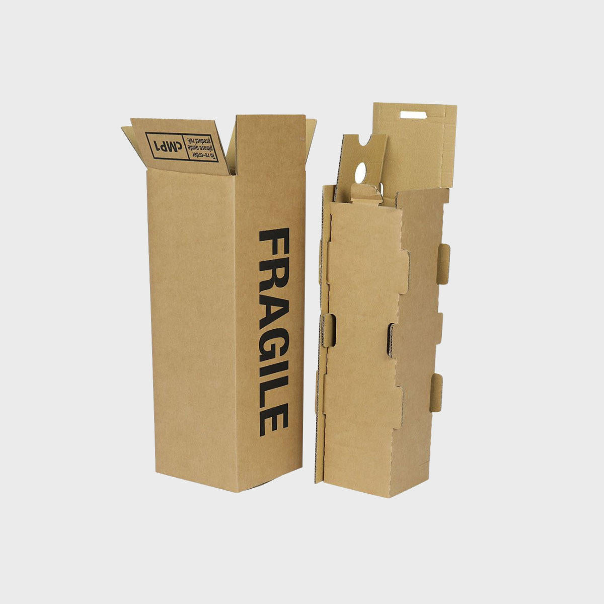 1 bottle Mailsafe shipping box from thick, impact-resistant inner for bottle security.