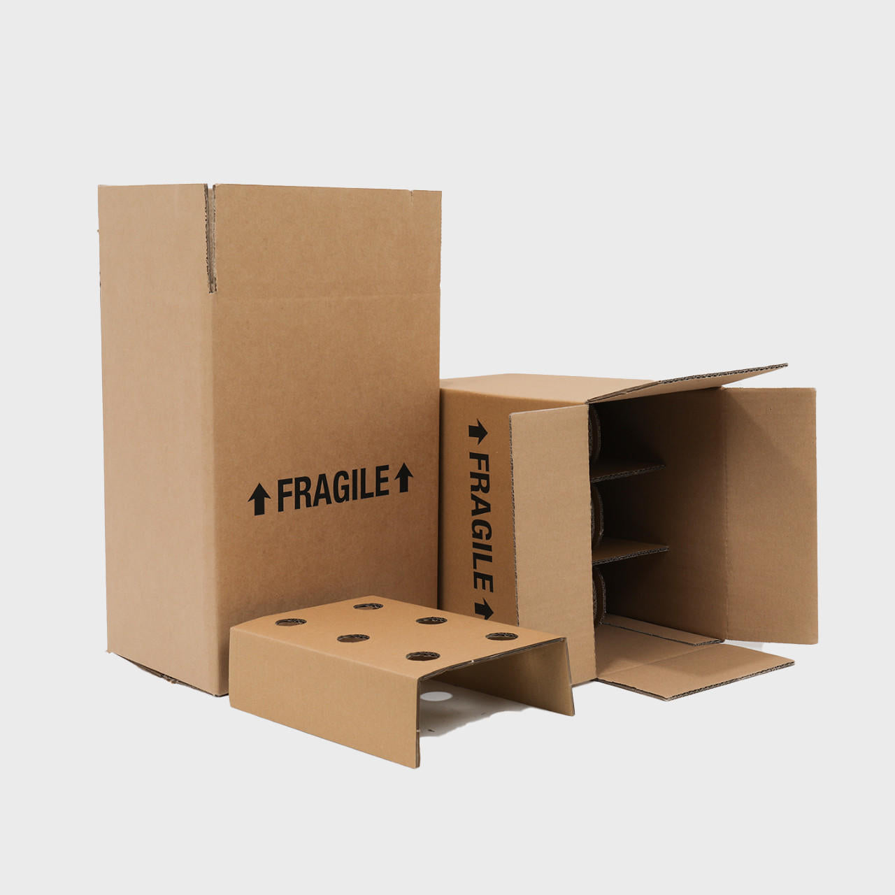 6 bottle Mailsafe shipping box from thick, impact-resistant inner for bottle security.