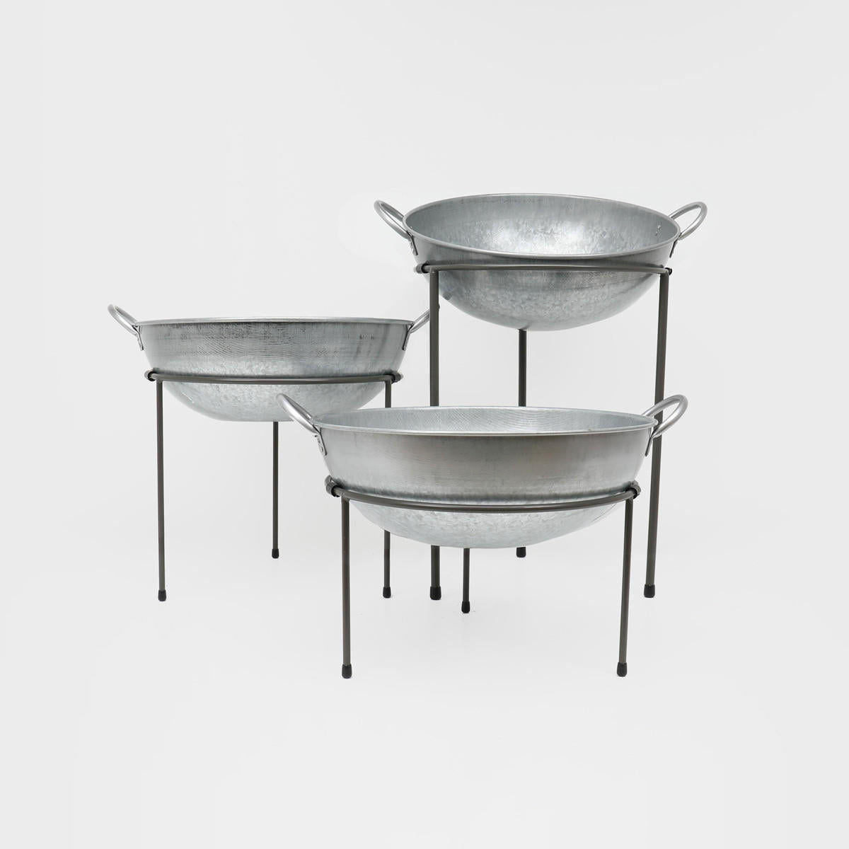 Matlock metal riser with exmouth galvanised metal bowl designed to add functional height and dimension.