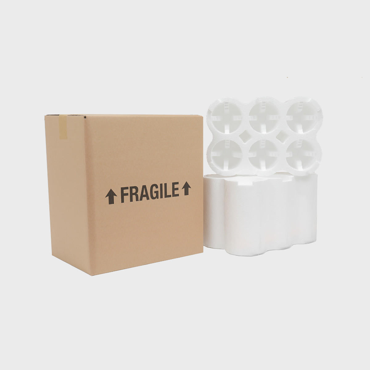6 bottle Polysafe shipping box from thick, impact-resistant inner for bottle security.