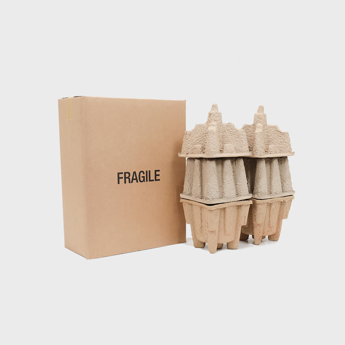 2 magnum bottle Pulpsafe shipping box from thick, impact-resistant inner for bottle security.