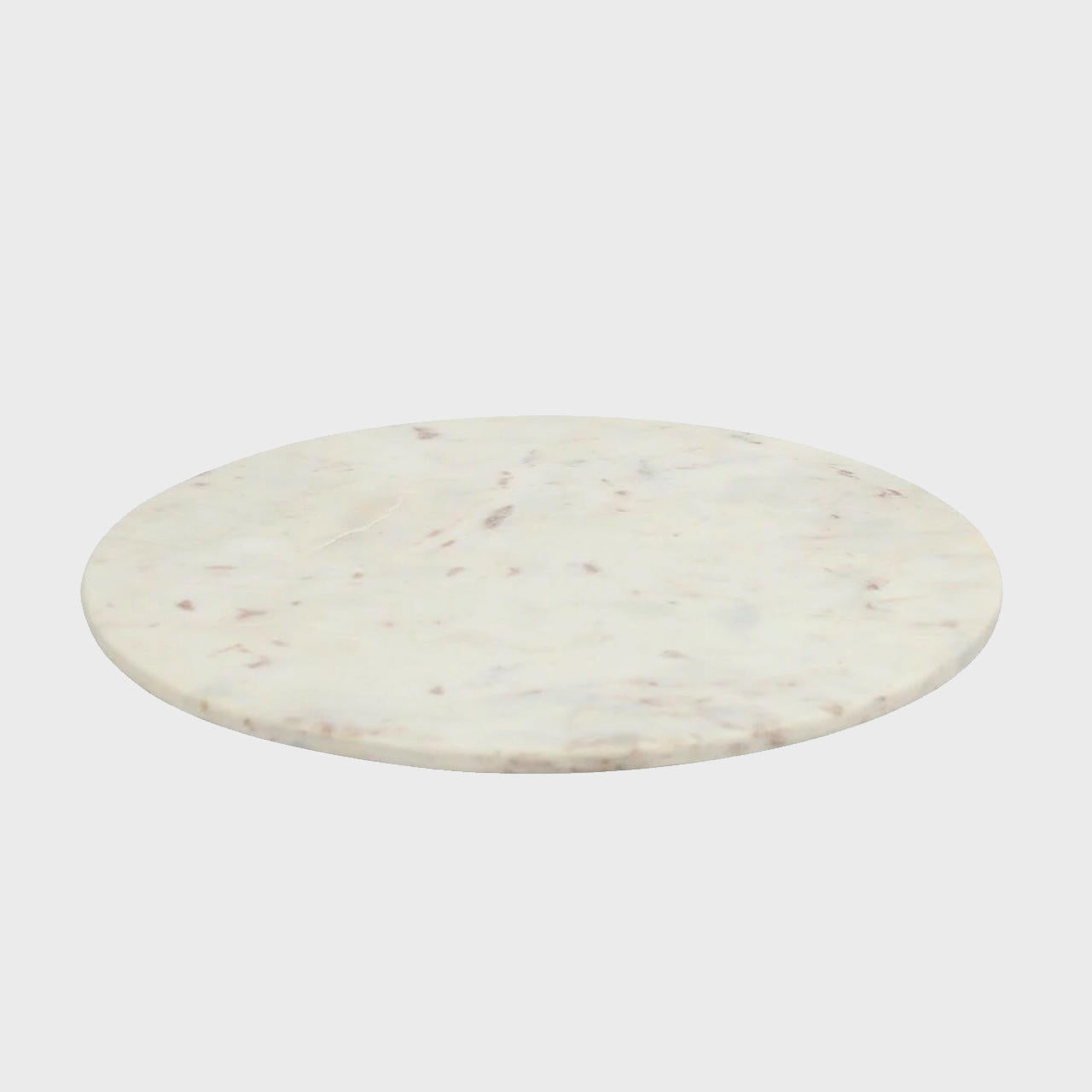 Matlock light grey round marble serving board crafted from durable hardwood with natural grain detail.