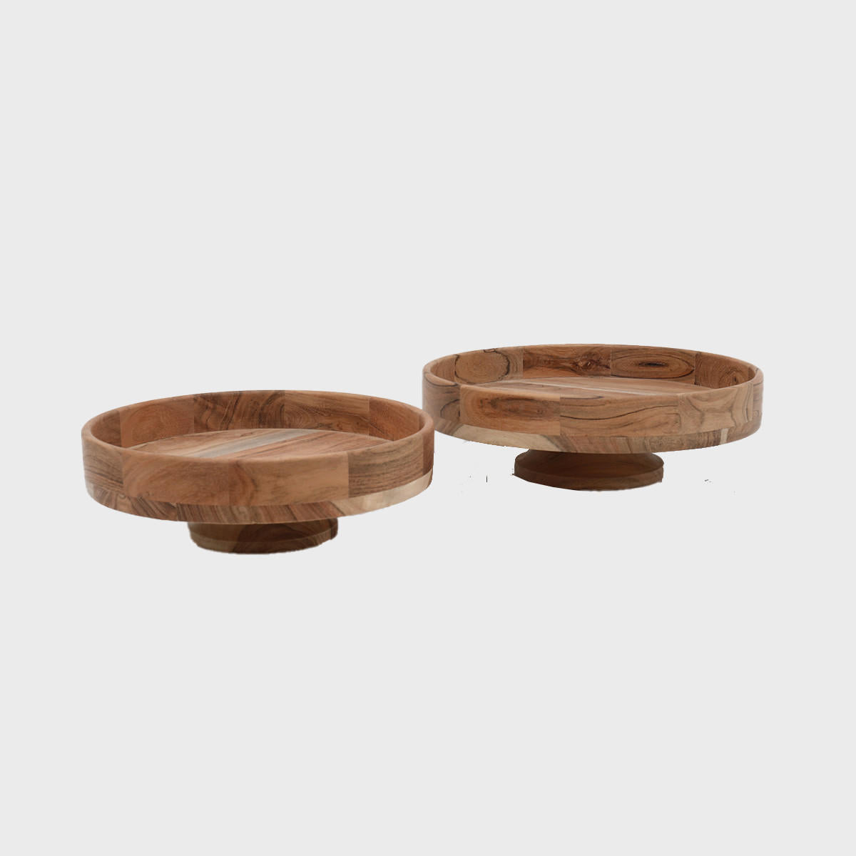 Acacia wood footed bowl.