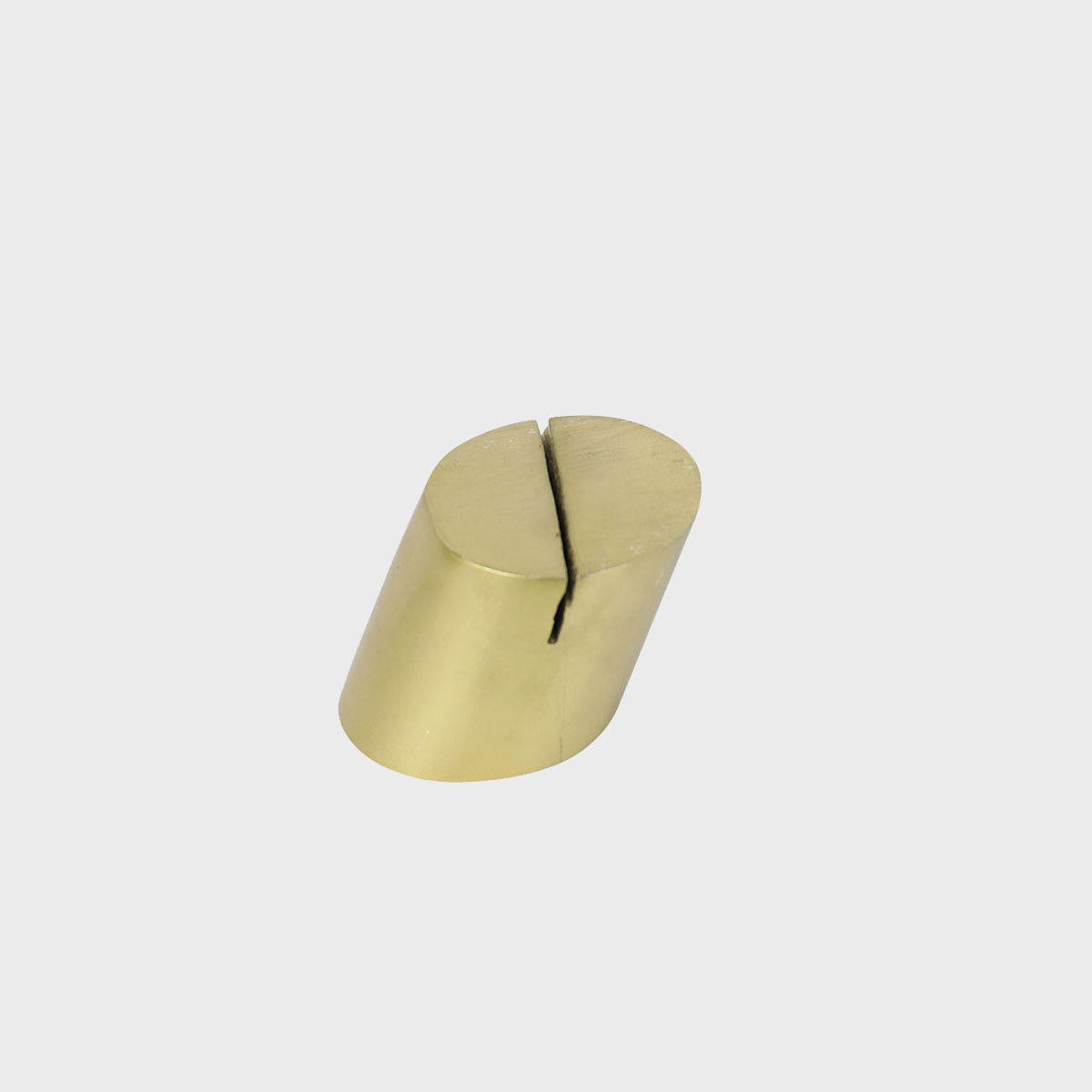 Grove angled metal ticket holder with brass finish with a clean surface for visible retail messaging.