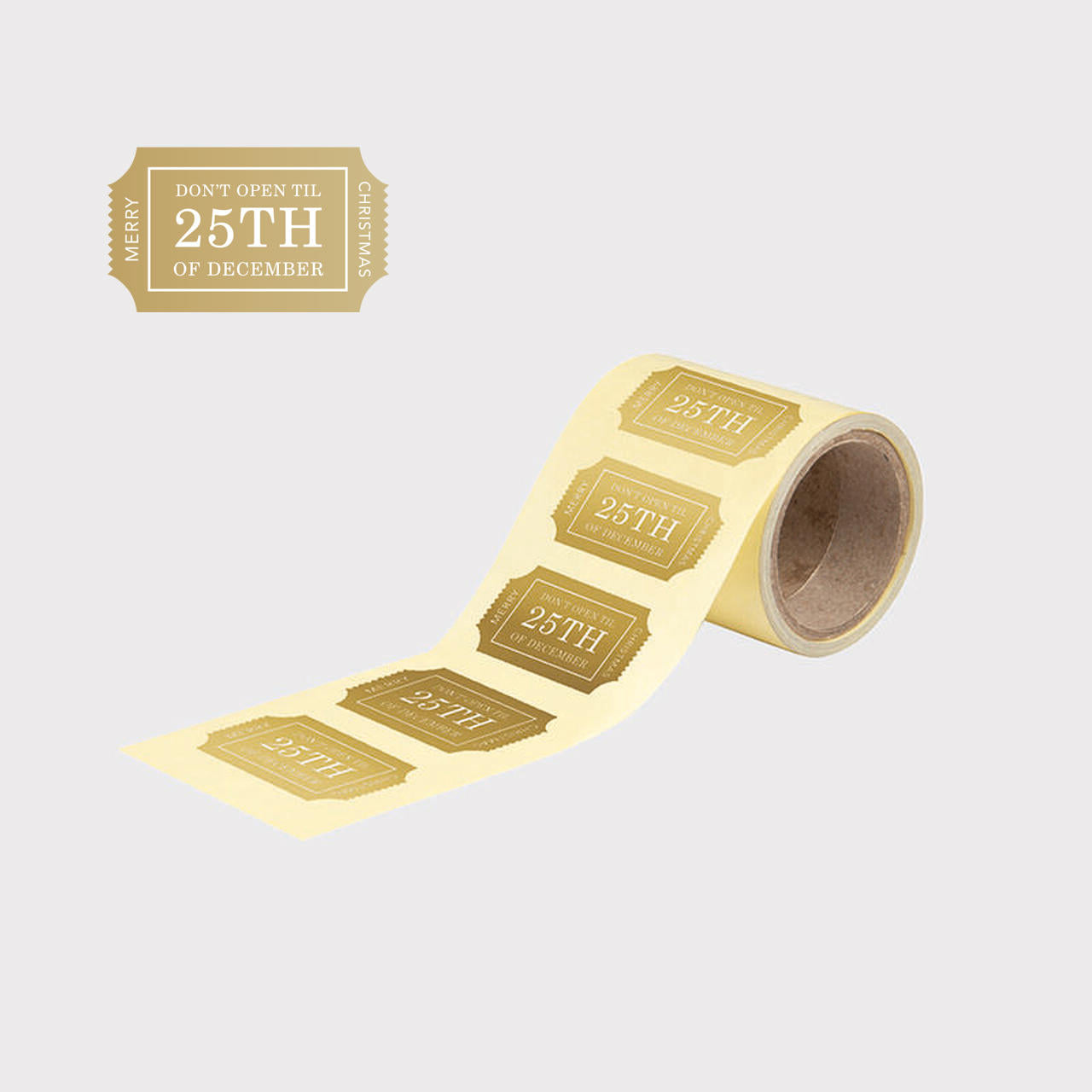 58mm do not open sticker (100 p/roll) with a high-quality finish used as a decorative accent.
