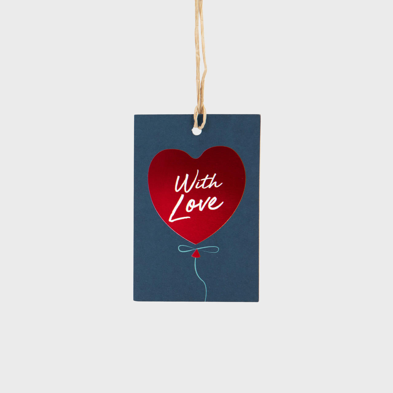 Red foil with love gift tag.