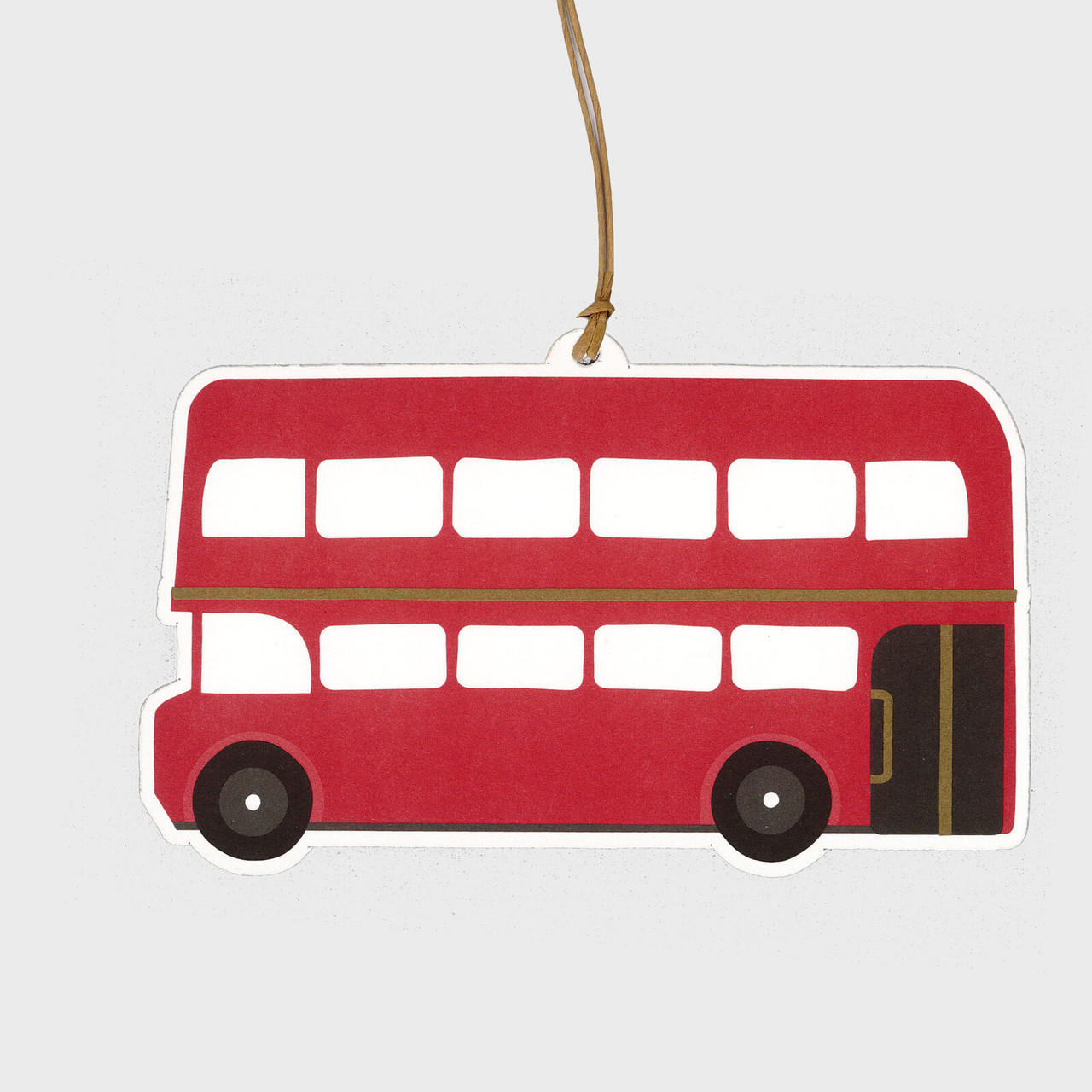 Red double decker bus card gift tag - in retail packs of 25.