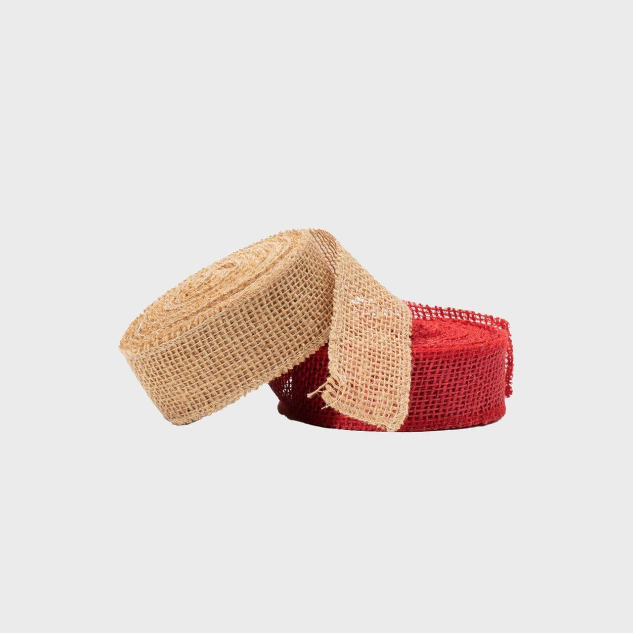 Jute ribbon 10m roll with a high-quality finish used as a decorative accent.