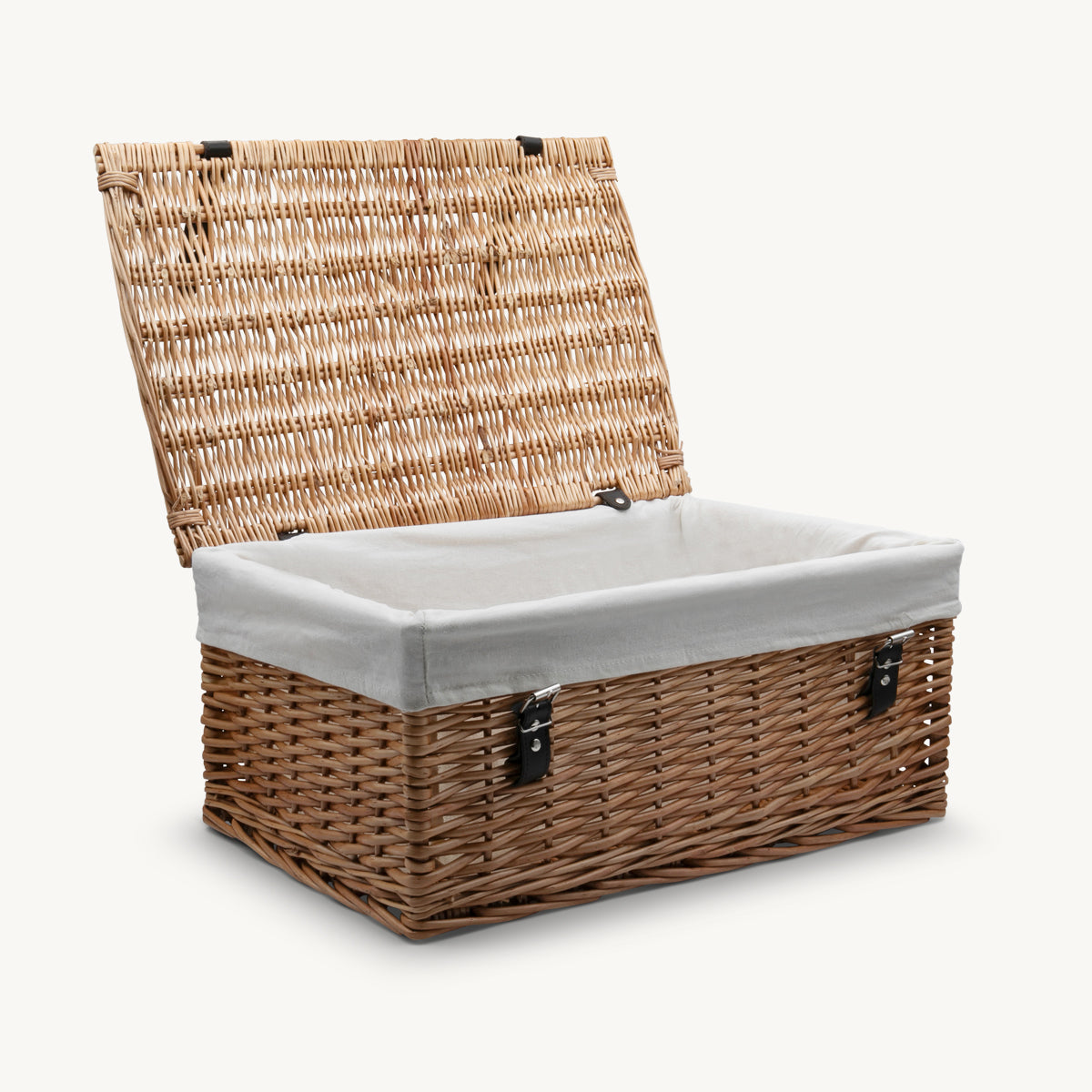 20 inch natural wicker hamper hand-woven from natural split-wicker.