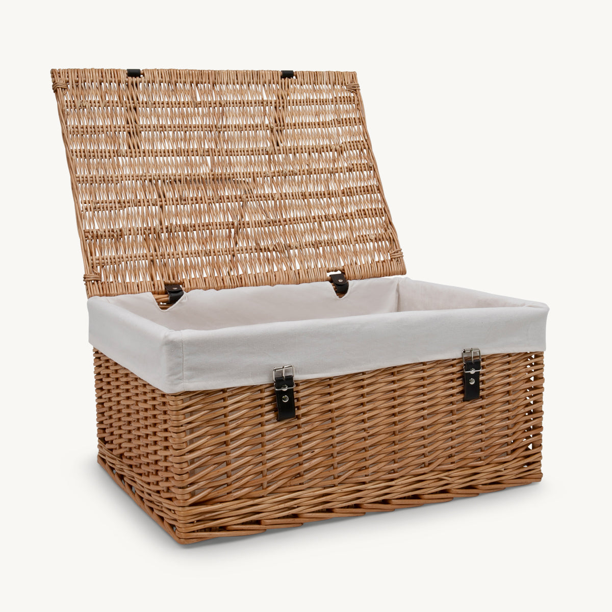 24 inch natural wicker hamper hand-woven from natural split-wicker.