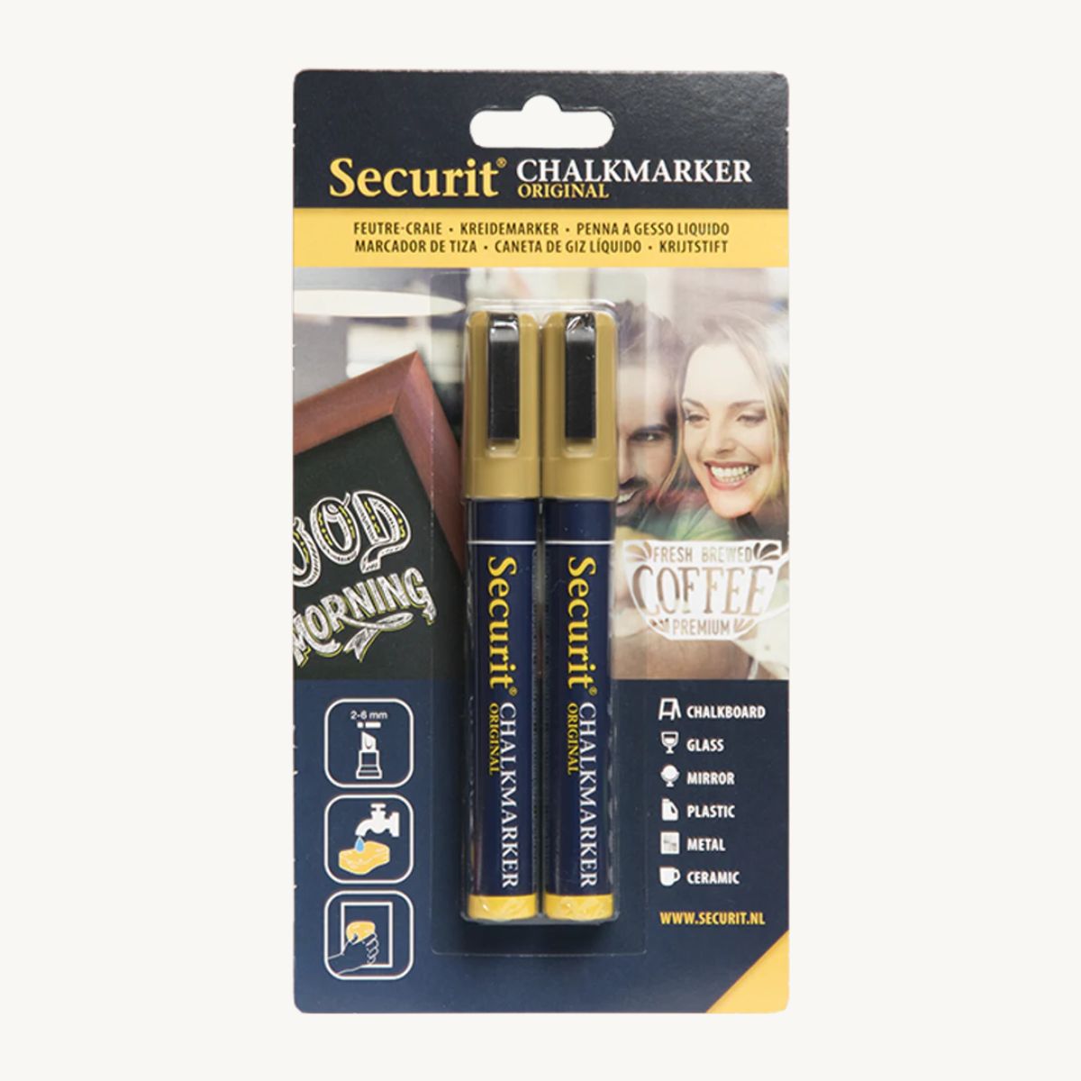 2-6mm gold liquid chalk marker - one pair.