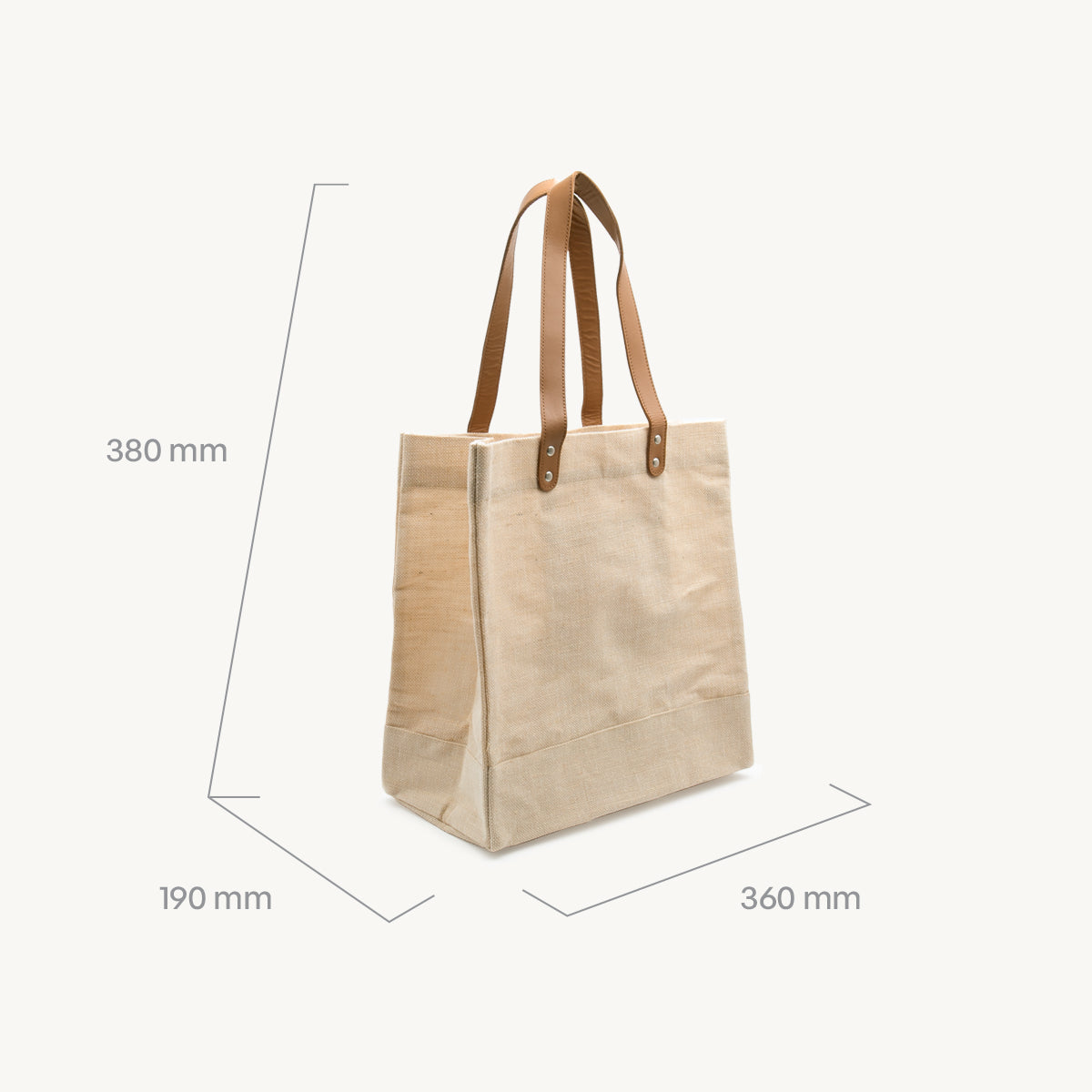 Large natural juco shoulder market bag with leather handles.