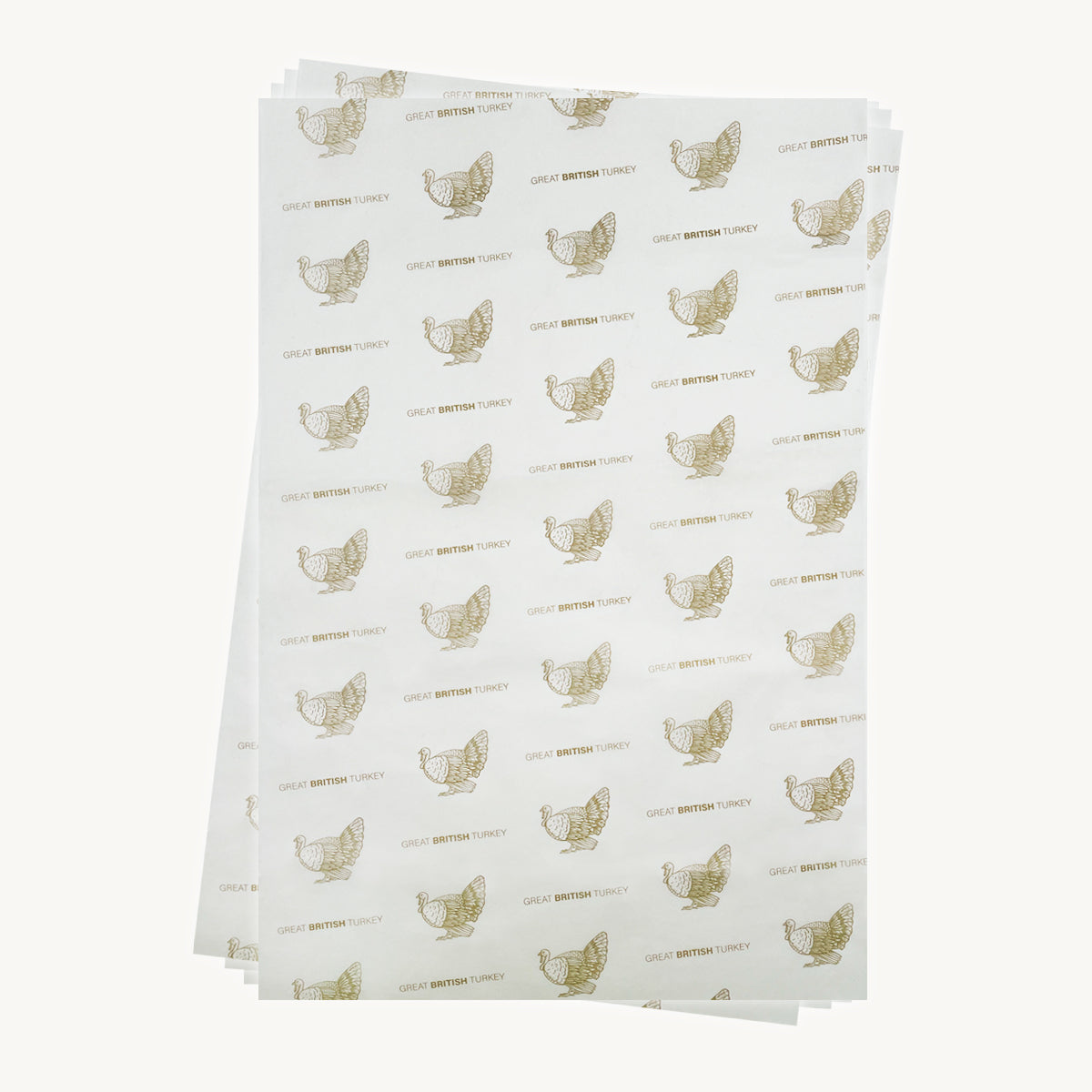 40gsm White Greaseproof Paper - Great British Turkey Print (480 sheets) professional clean structural profile finish.