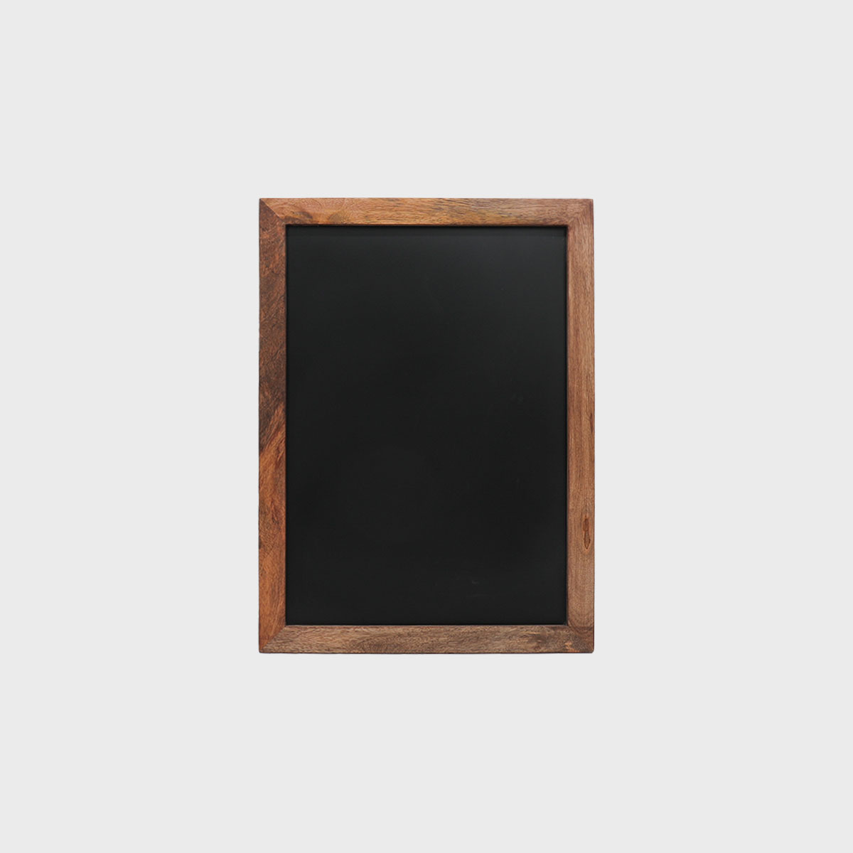 Chalkboard with solid mango wood frame with a clean surface for visible retail messaging.