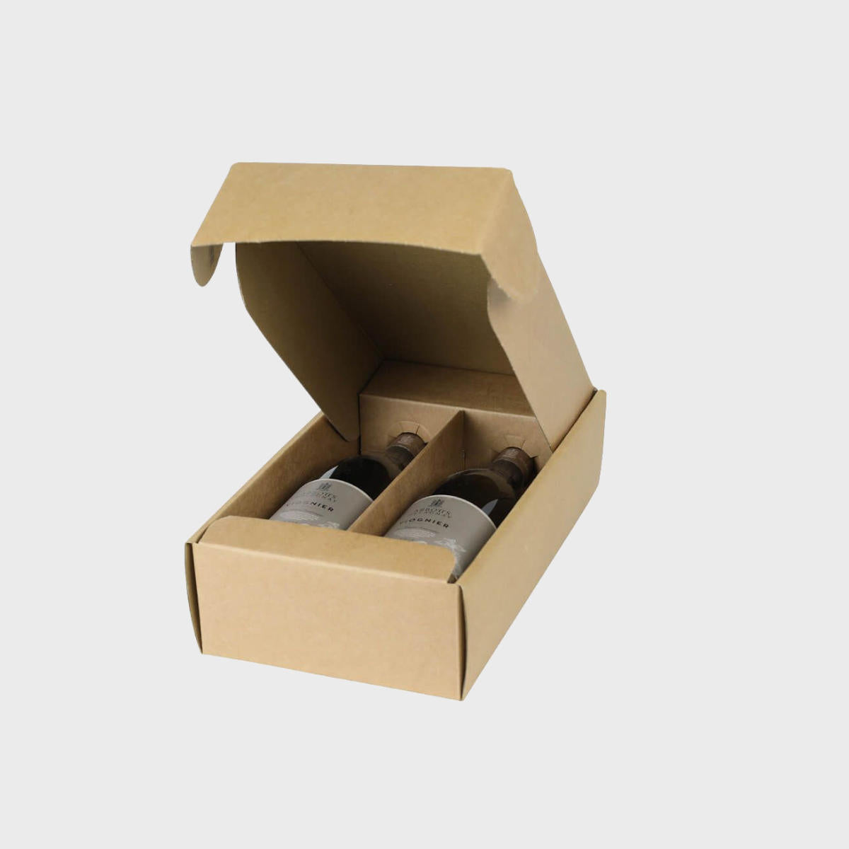 Card bottleneck divider for front opening style box.