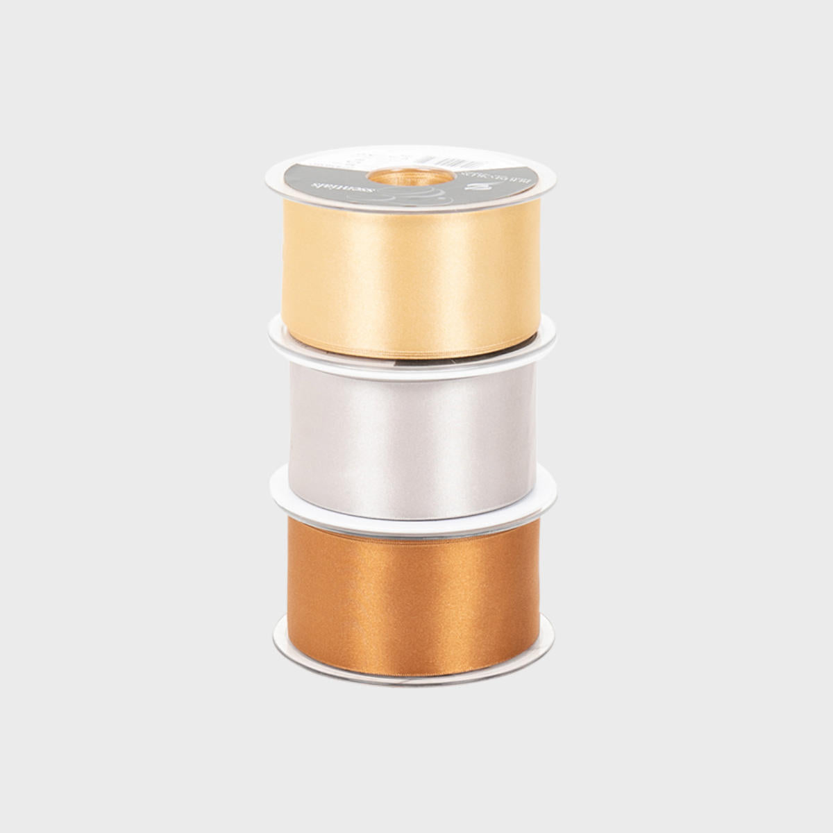 50mm Recycled satin ribbon with a high-quality finish used as a decorative accent.