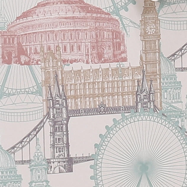 1 Bottle london cityscape gift bag featuring a patterned finish and heavy-duty handles.