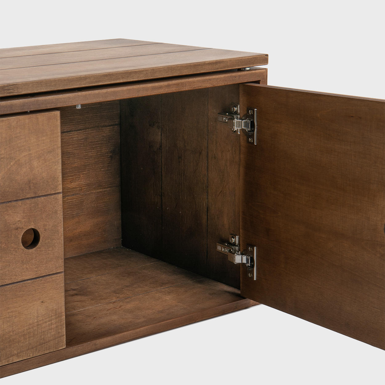 BRIX dark wood deep dresser 2400mm featuring a heavy-duty modular geometric profile layout.