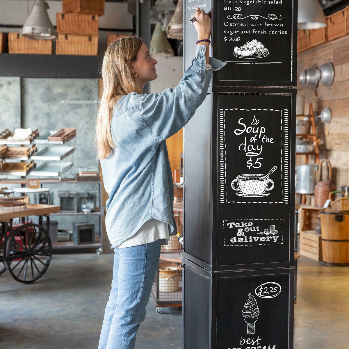 BRIX large magnetic chalkboard panel with a clean surface for visible retail messaging.