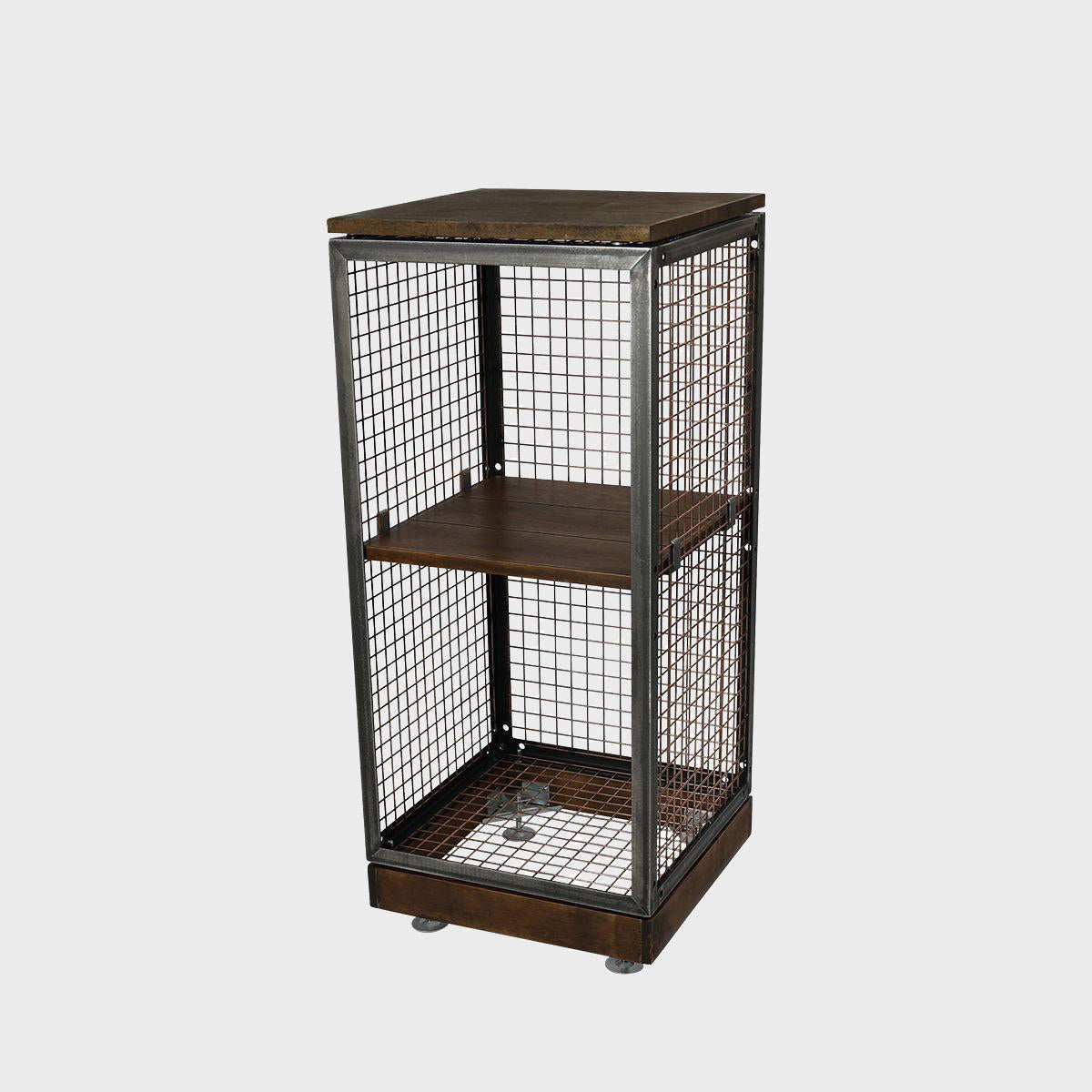 BRIX small dark wood shelf featuring a heavy-duty modular geometric profile layout.