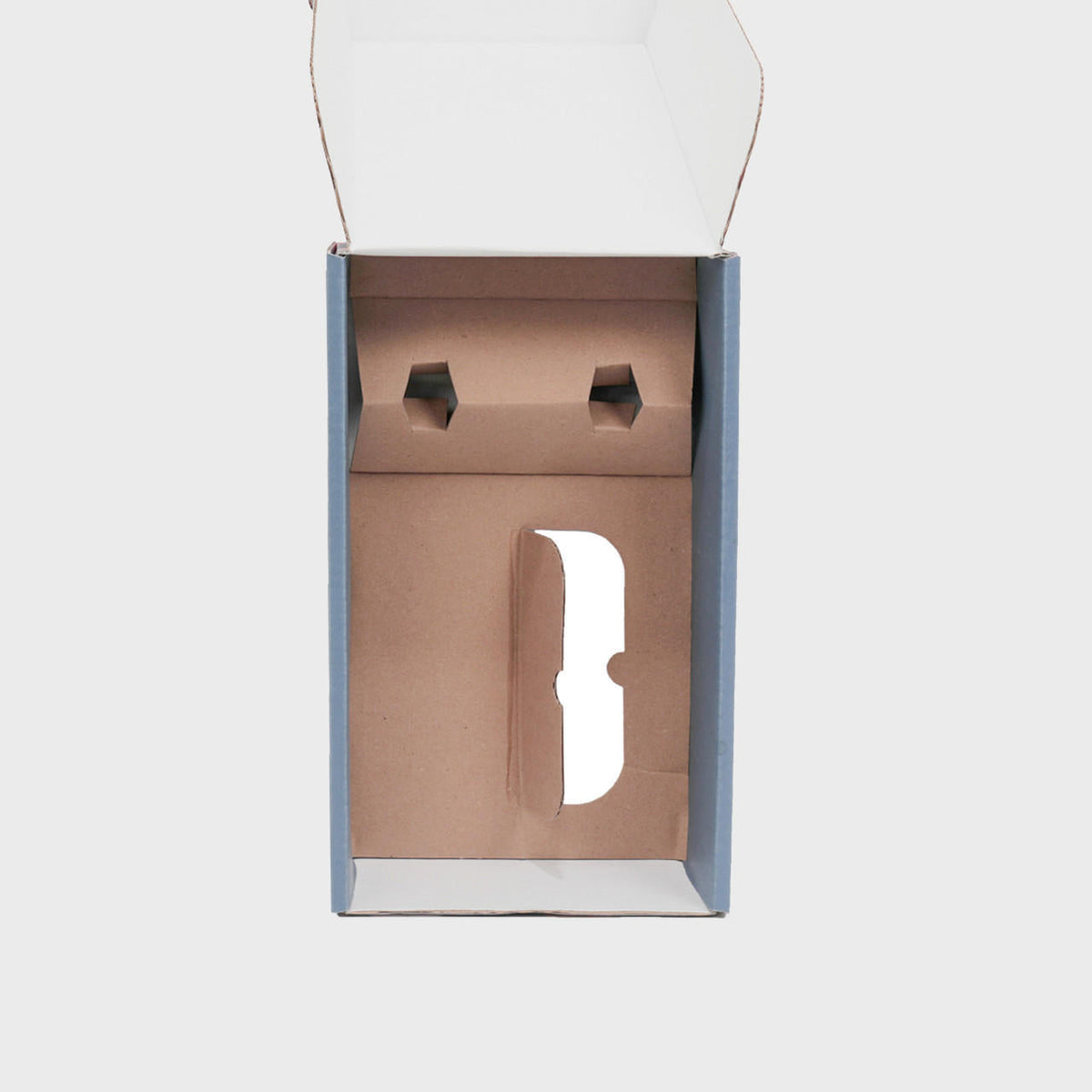 2 Bottle red and blue christmas gift box from high-density rigid paperboard.