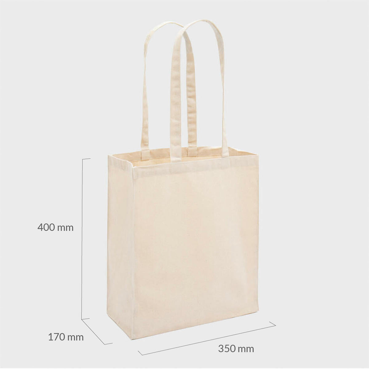 Large natural 10oz recycled canvas bag with gusset.