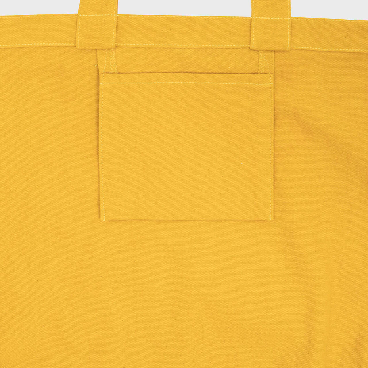 Mustard 8oz recycled canvas bag with gusset and pocket.