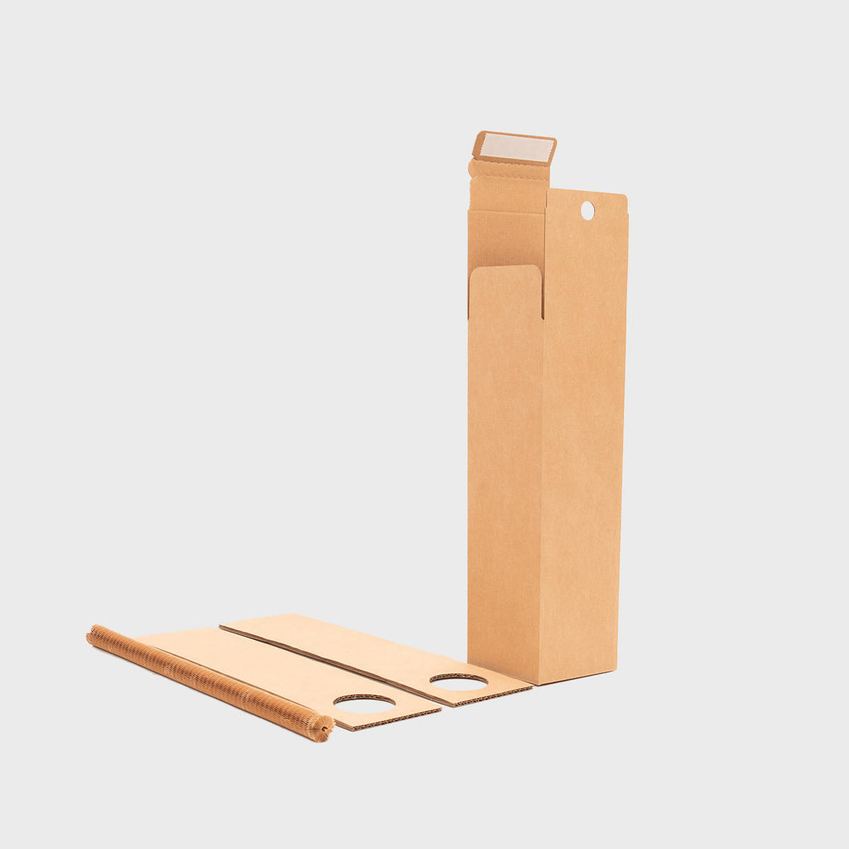 1 bottle honeycomb shipping box from thick, impact-resistant inner for bottle security.