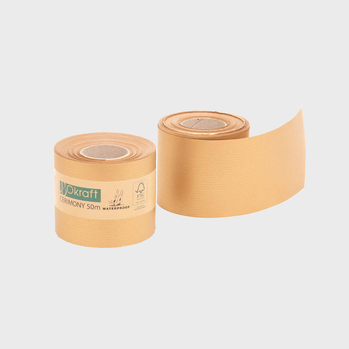 75mm Wide paper ribbon with a high-quality finish used as a decorative accent.