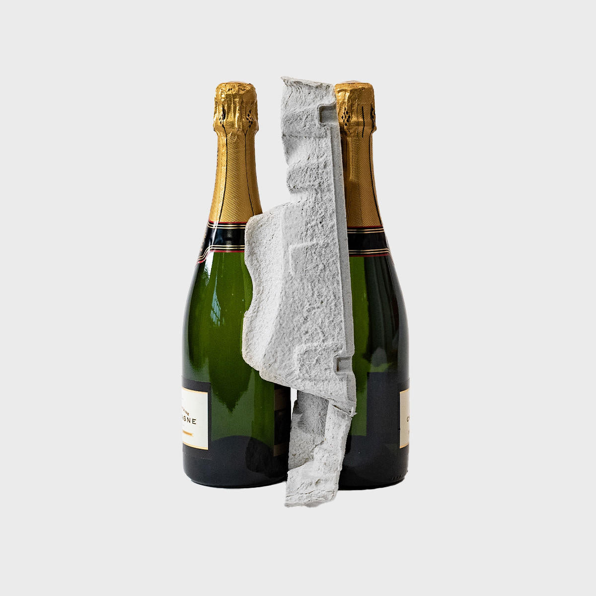 6 bottle reversible pulp divider tray with structured, low-profile walls and open-top design.