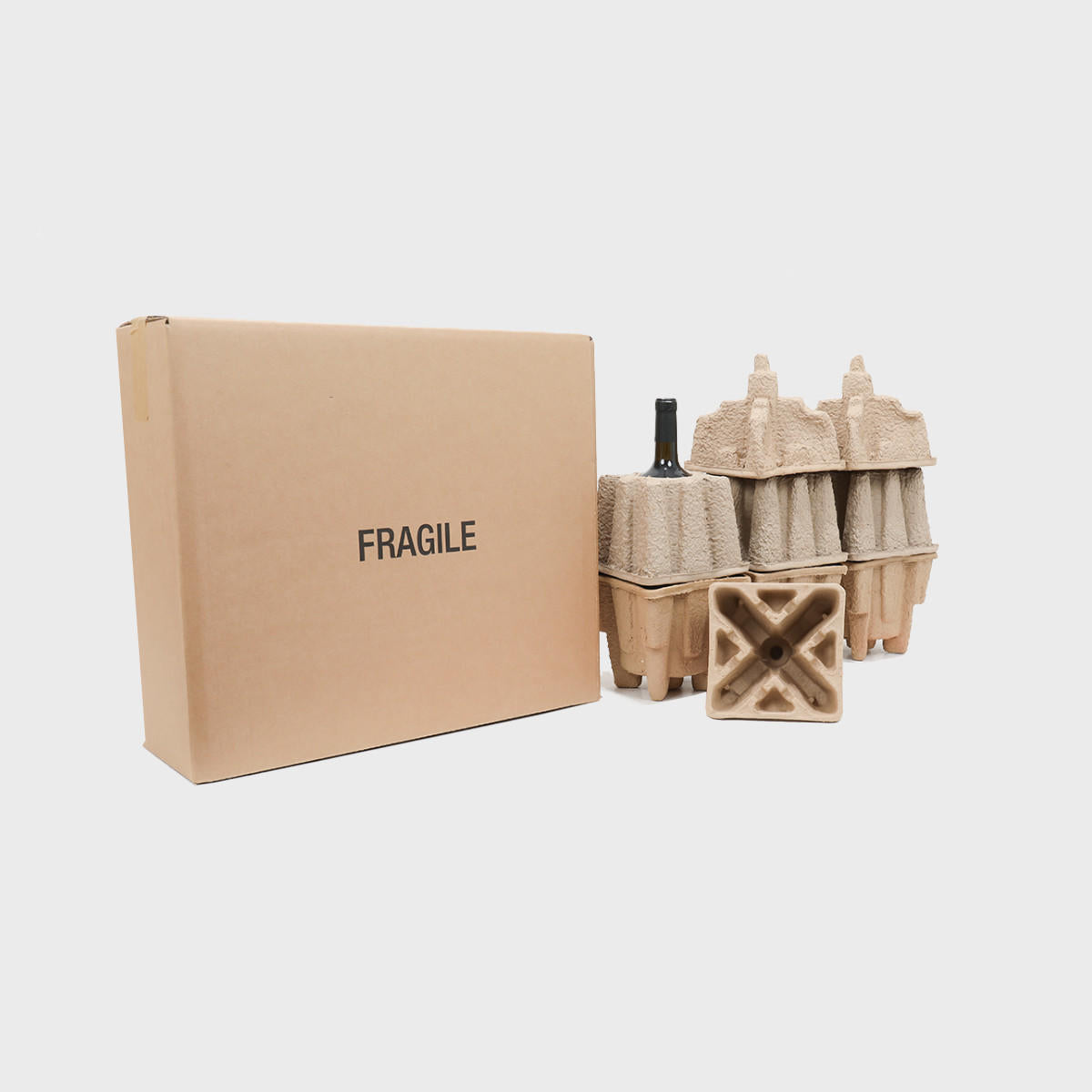 3 magnum bottle Pulpsafe shipping box from thick, impact-resistant inner for bottle security.