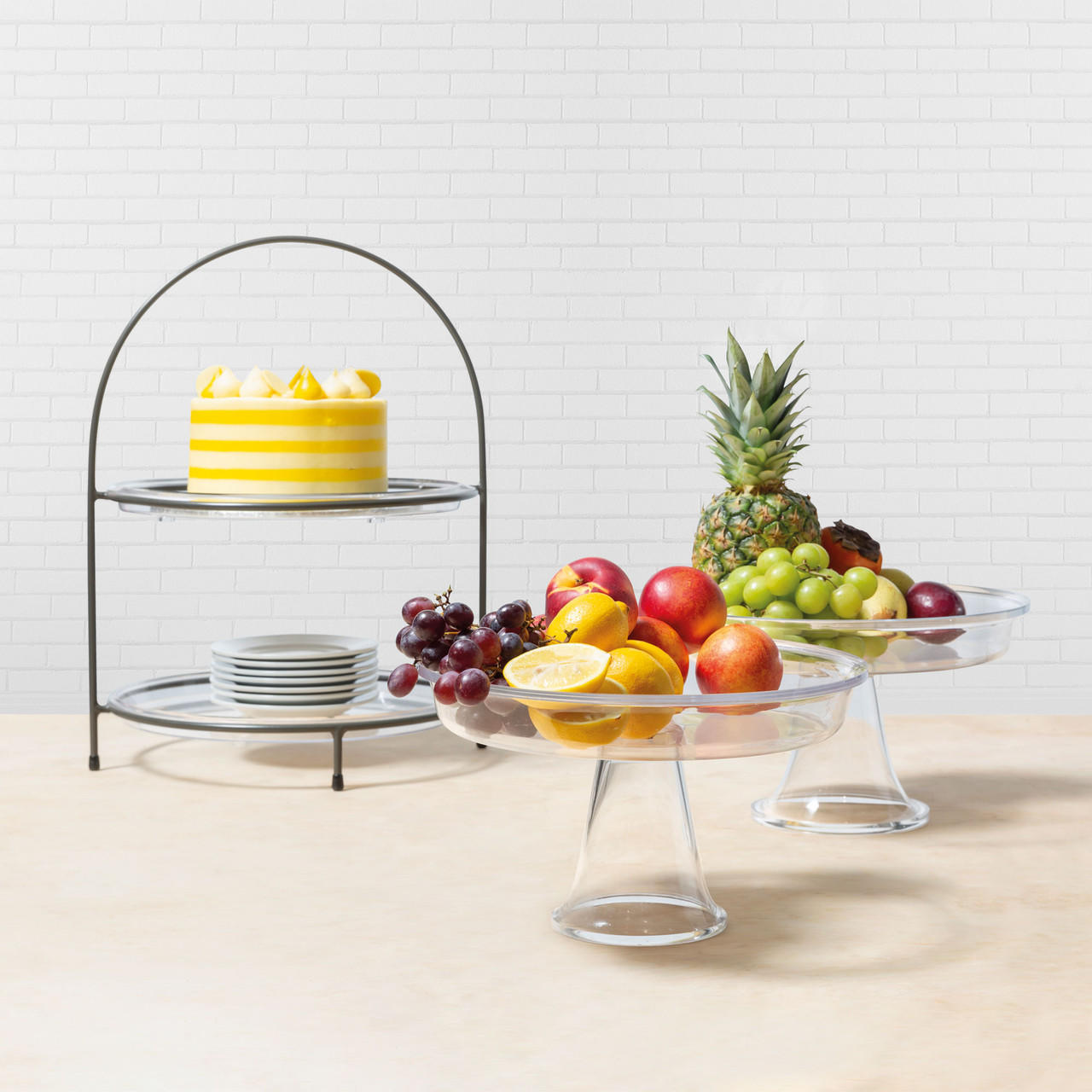 Raised acrylic bowl with stand.